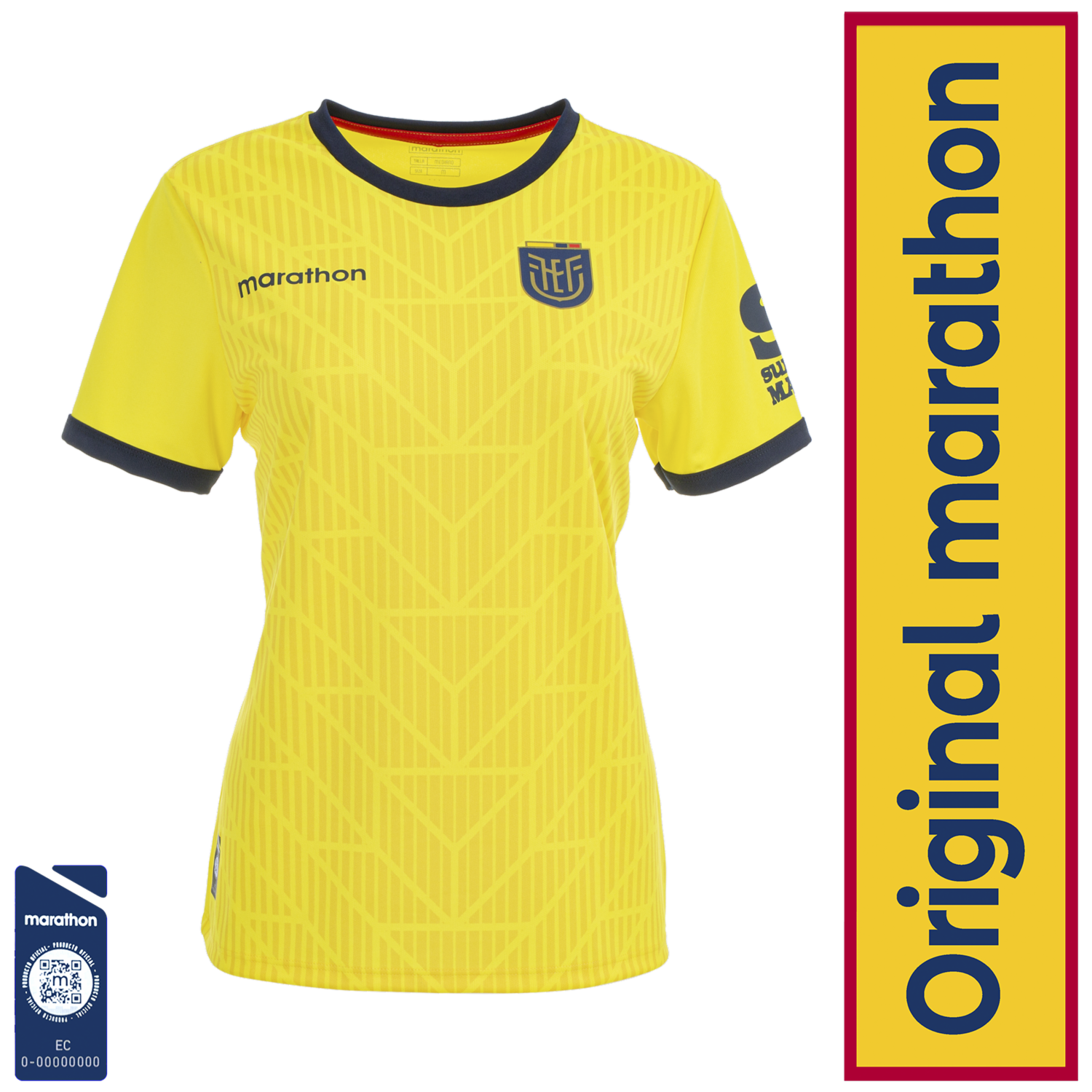 Camiseta Ecuador Amarilla Mujer Original Marathon FEF