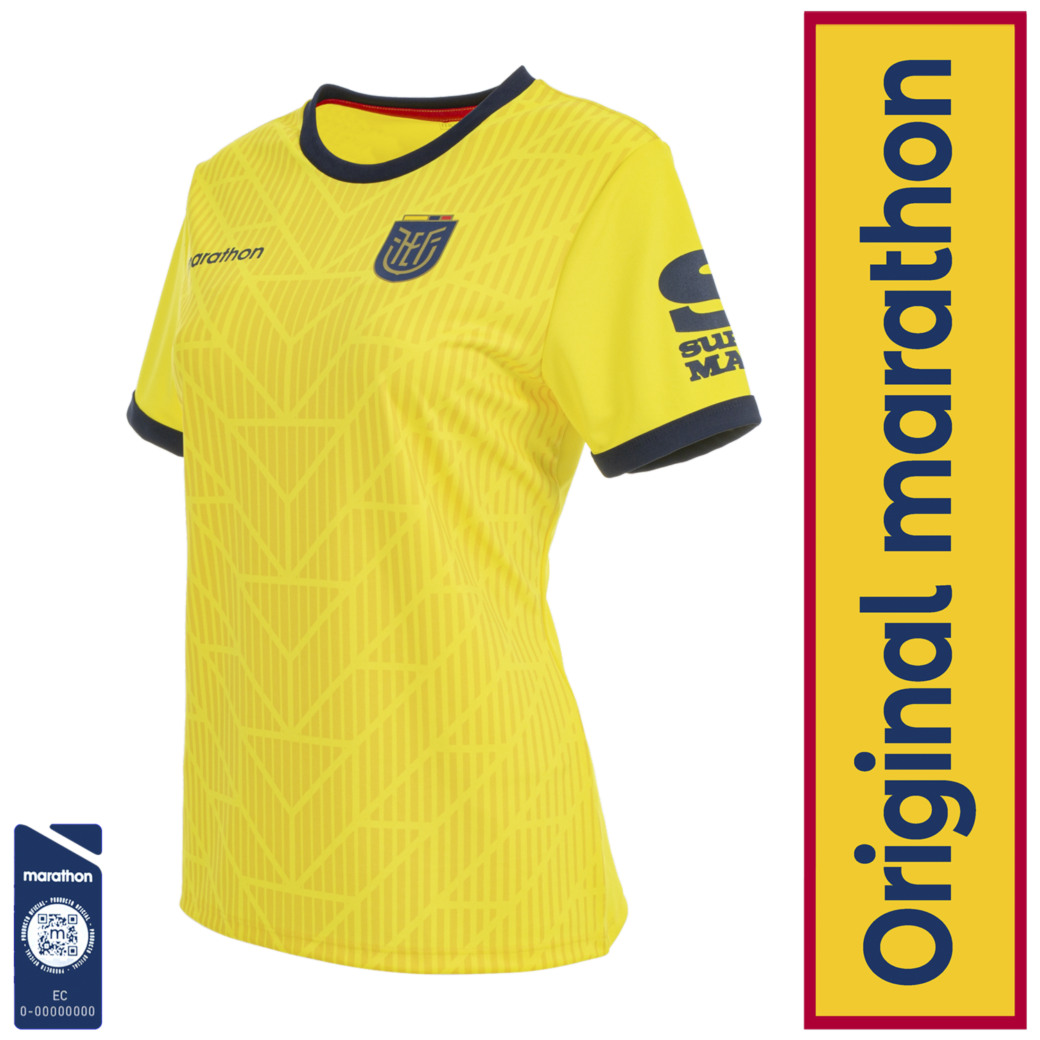 Camiseta Ecuador Amarilla Mujer Original Marathon FEF