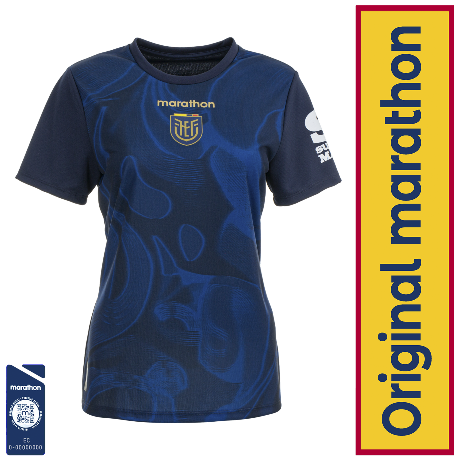Camiseta Ecuador Azul Mujer Original Marathon FEF