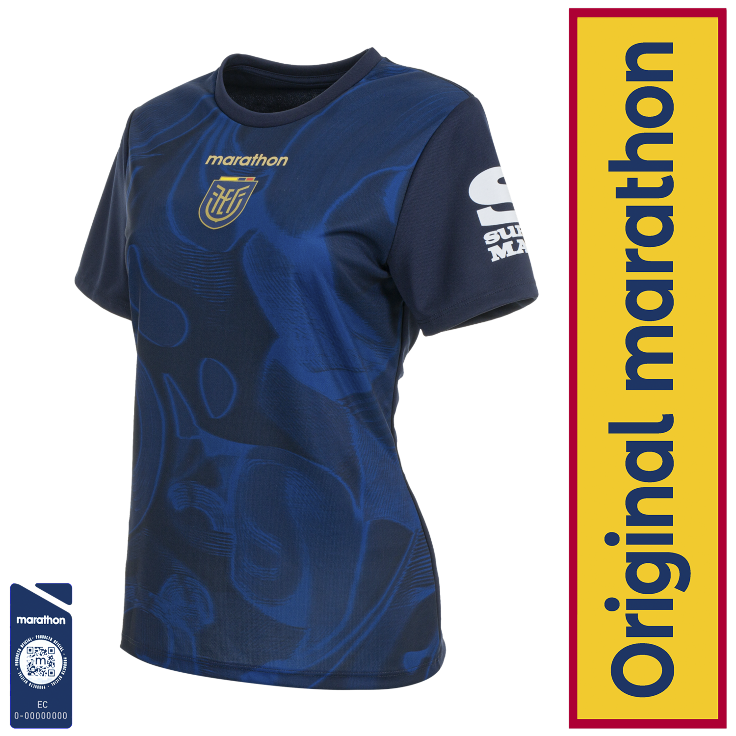 Camiseta Ecuador Azul Mujer Original Marathon FEF