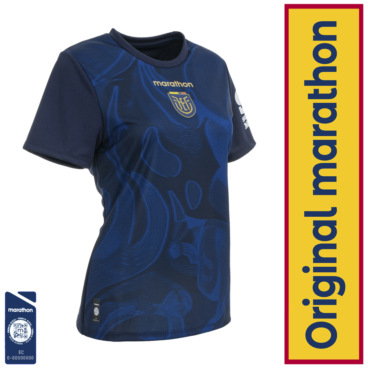 Camiseta Ecuador Azul Mujer Original Marathon FEF