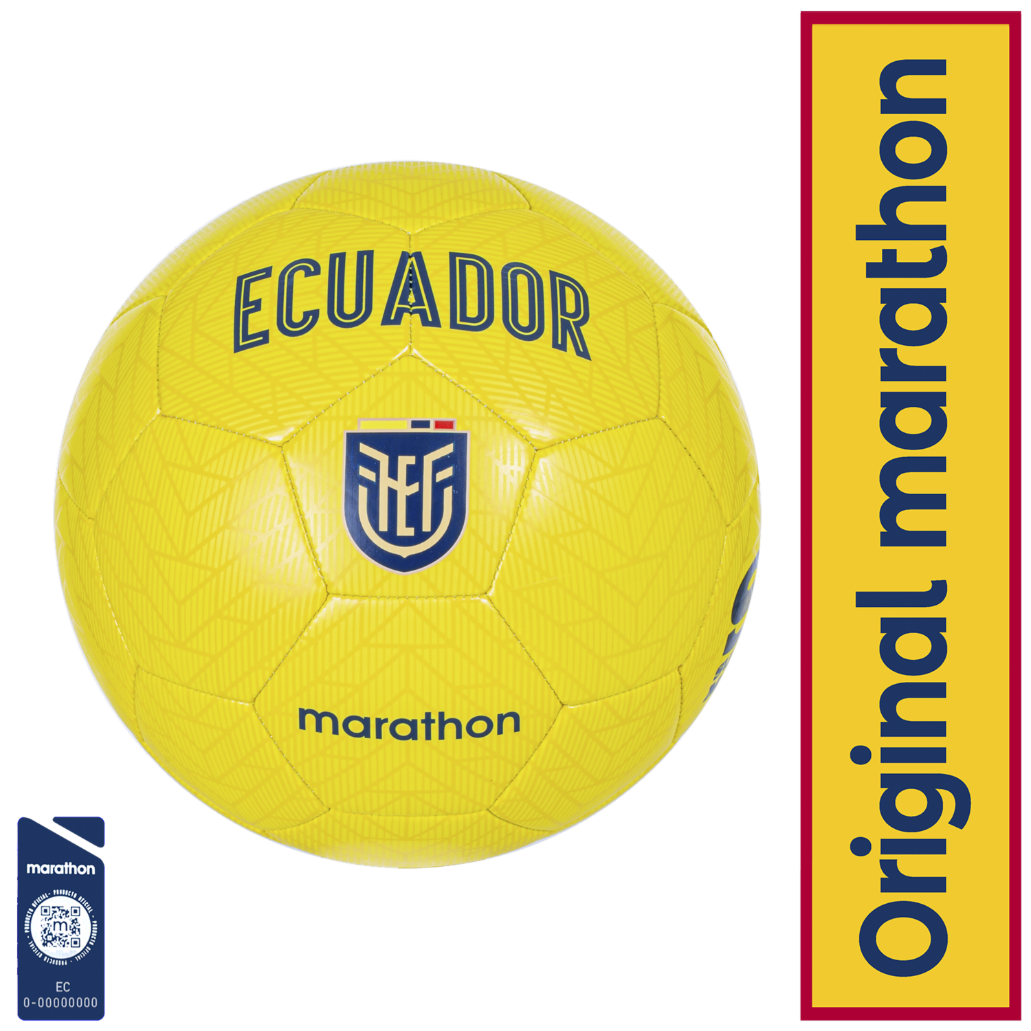 Pelota Diseño Ecuador Amarilla FEF Talla 5