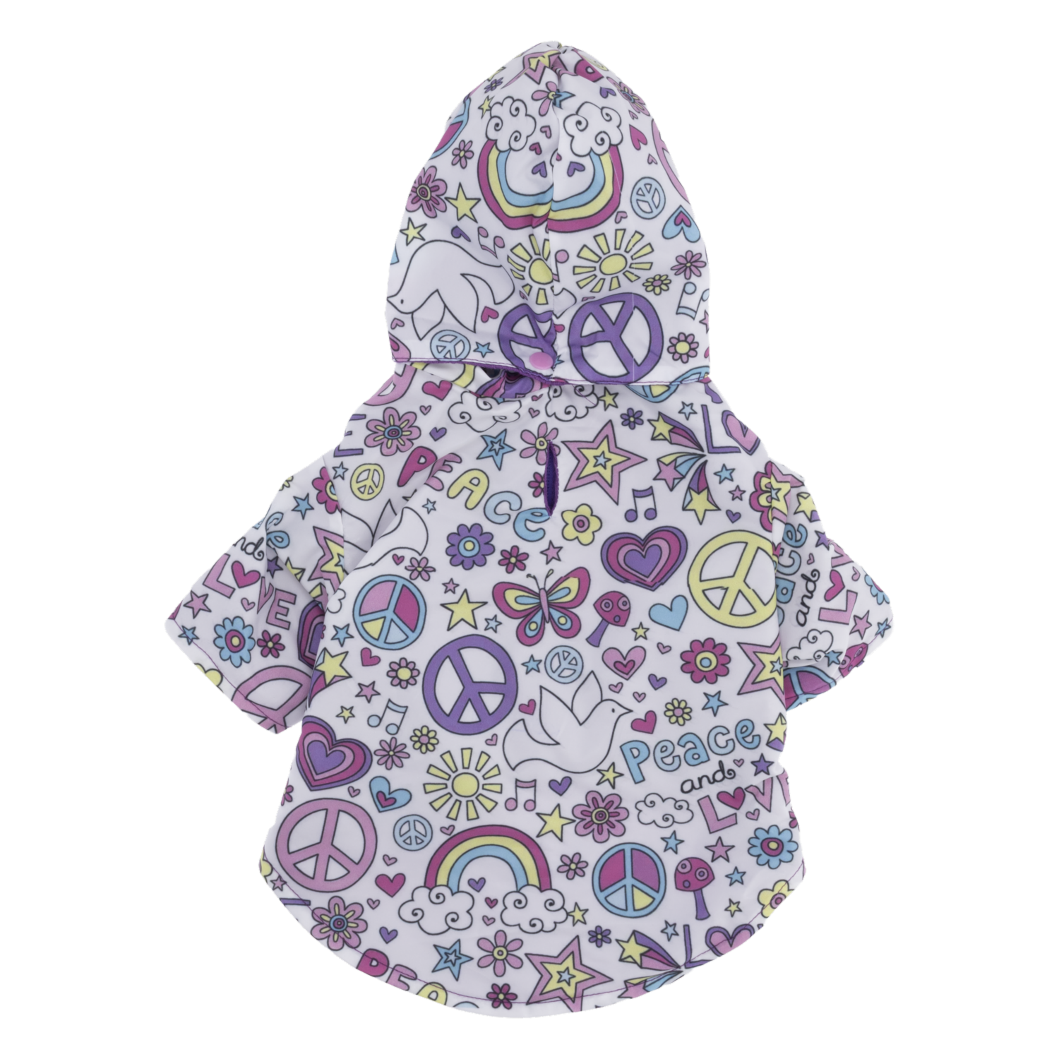Poncho Para Perro Impermeable Diseño Peace THE PET FACTORY Talla Pequeño