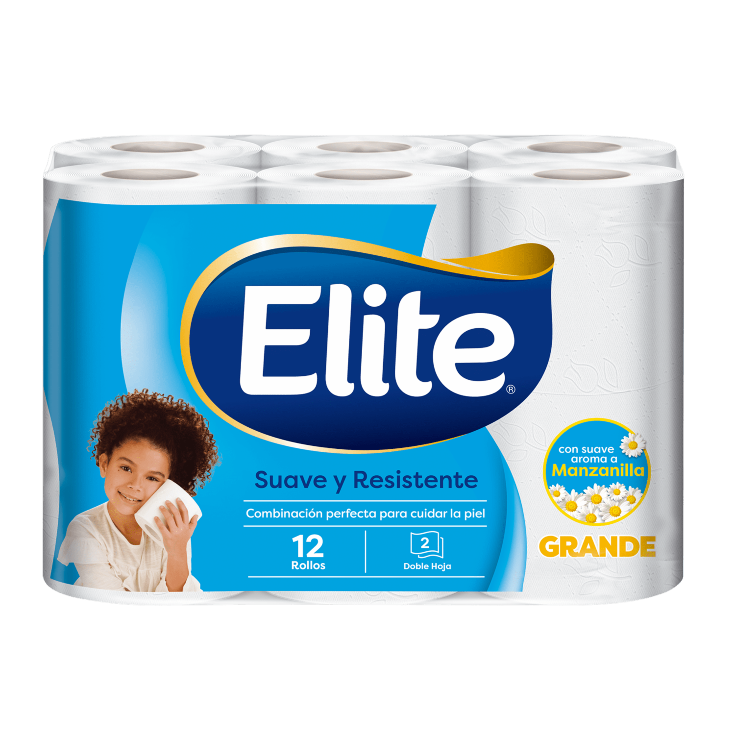 Papel Higiénico Clásico De Manzanilla Grande Mediano ELITE 12 Rollos