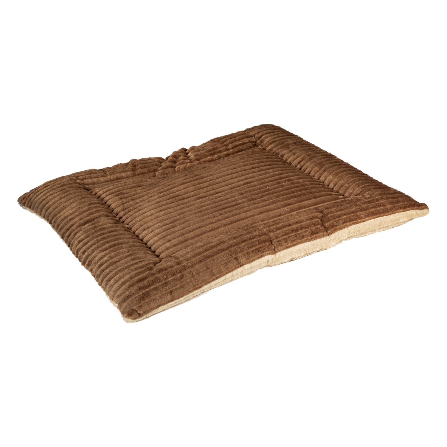 Colchoneta Para Mascota Acanalada Beige Y Café EDREDONES ECUADOR PETS