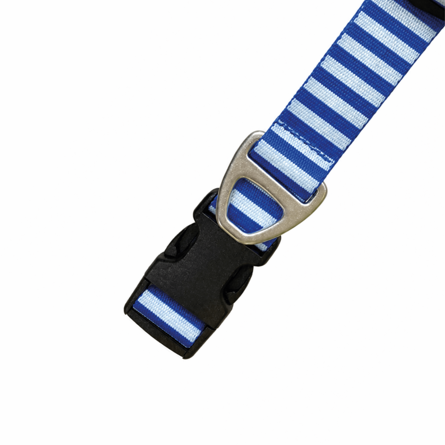 Collar Para Perro Diseño  Urbano Rayas Azul BETOVEN 2.5 Cm