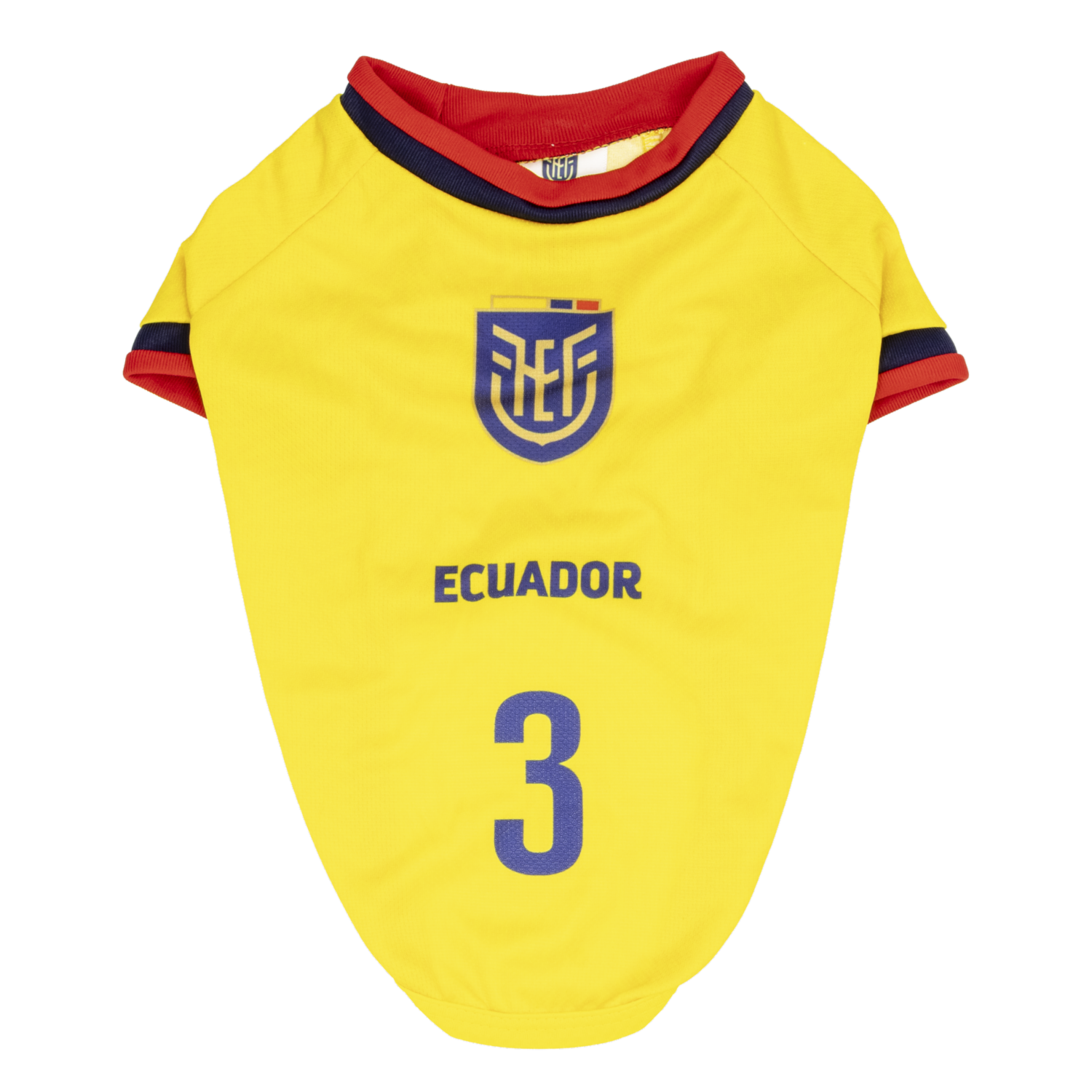 Camiseta Para Perro Hincha Ecuador Color Amarillo 2026 FEF