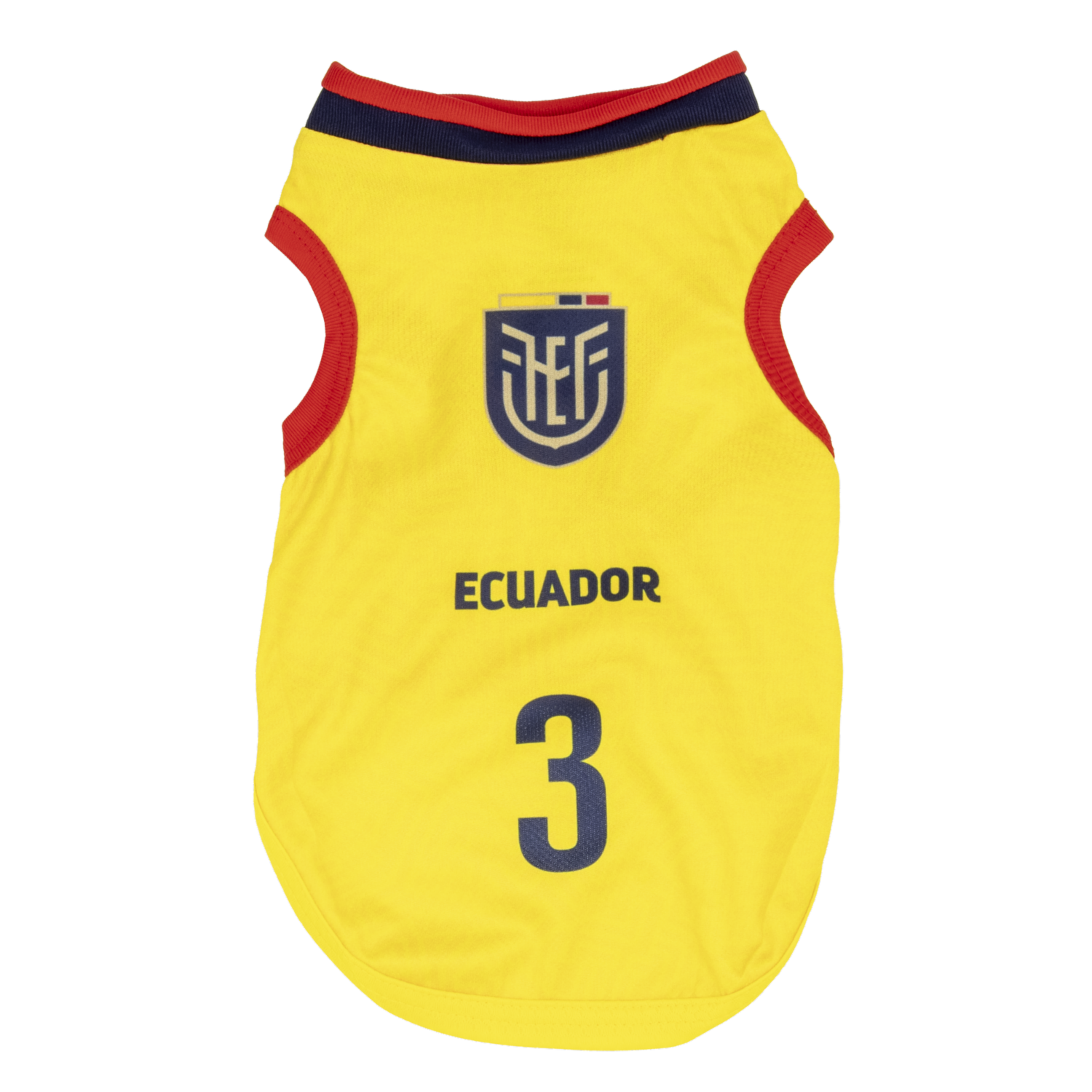Camiseta Para Gato Tank Hincha Ecuador 2026 Color Amarillo FEF