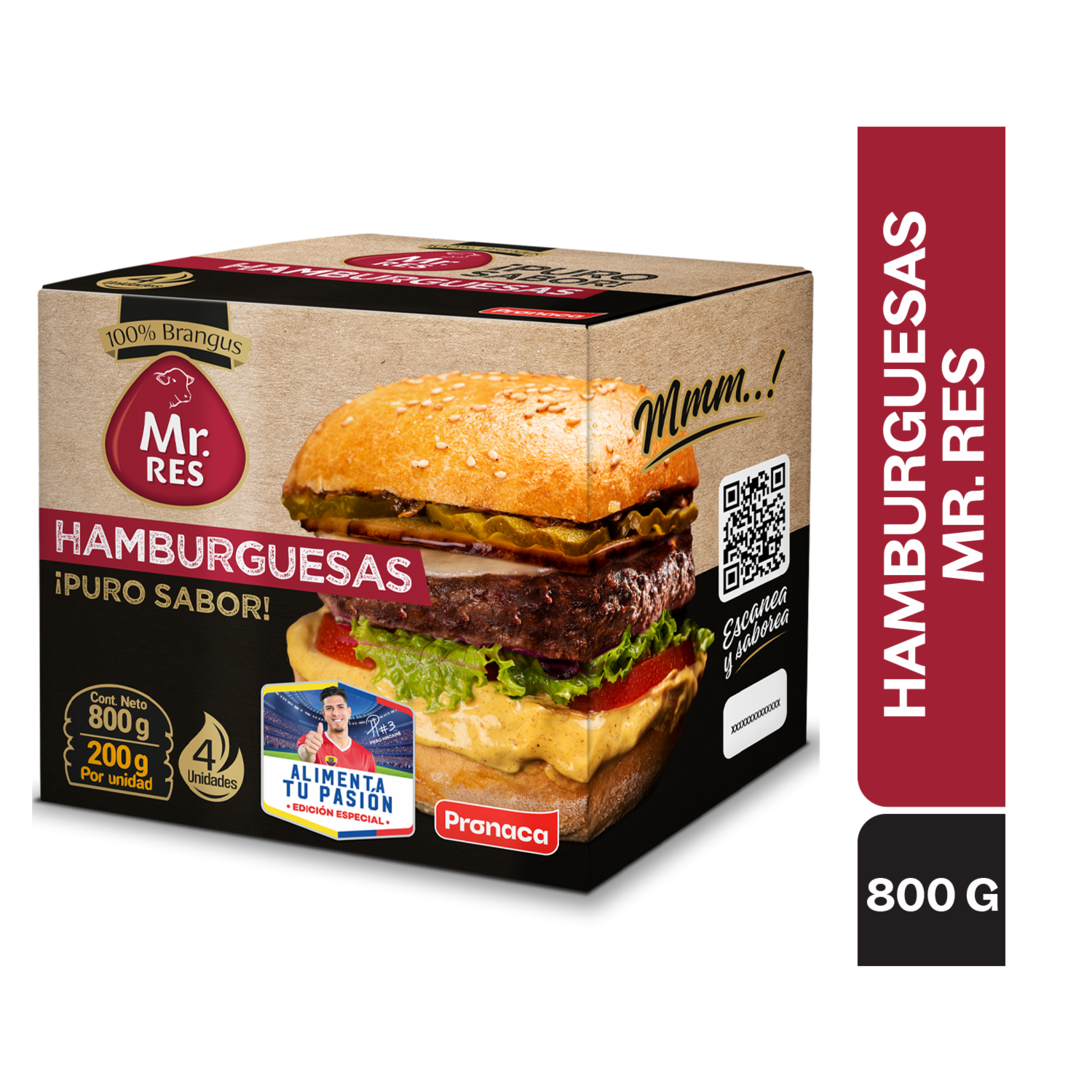 Hamburguesa De Res Premium Brangus MR. COOK 4X200 G