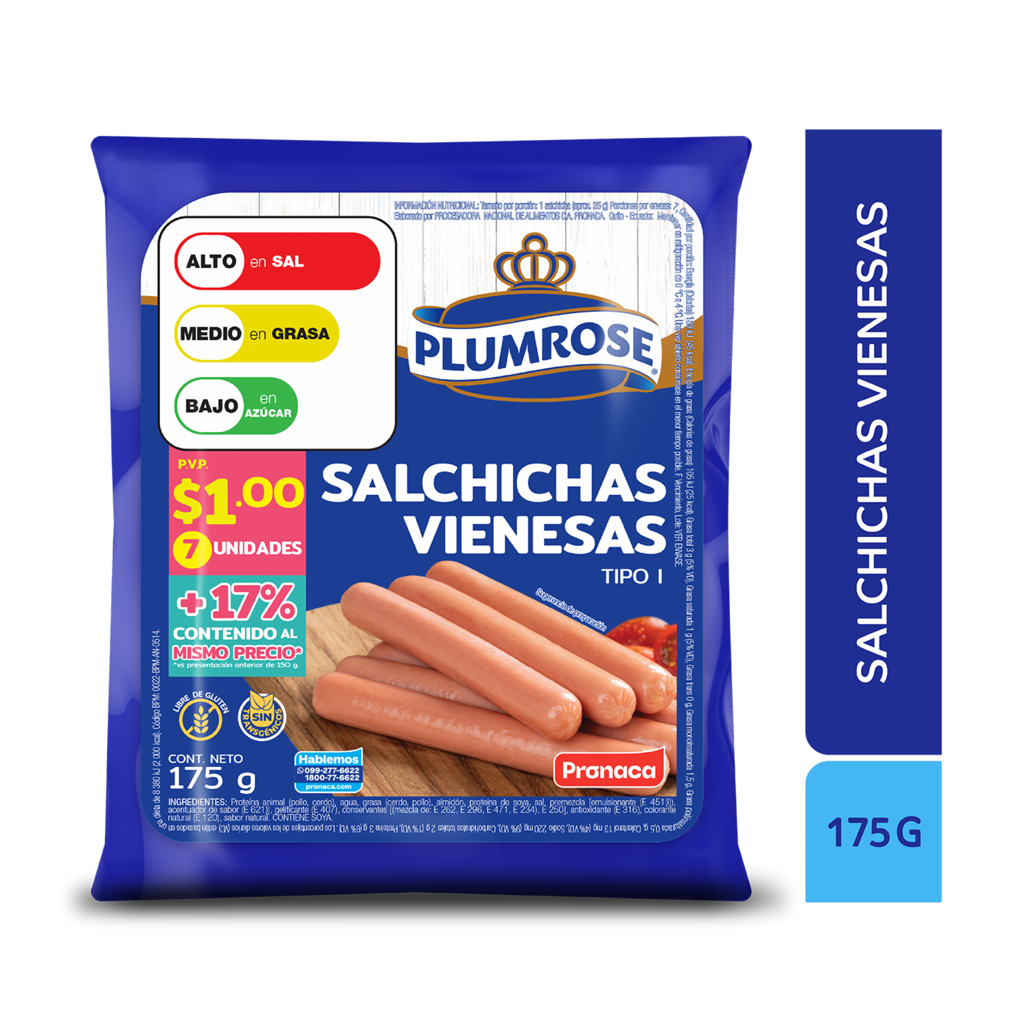 Salchichas Vienesas PLUMROSE 175 G
