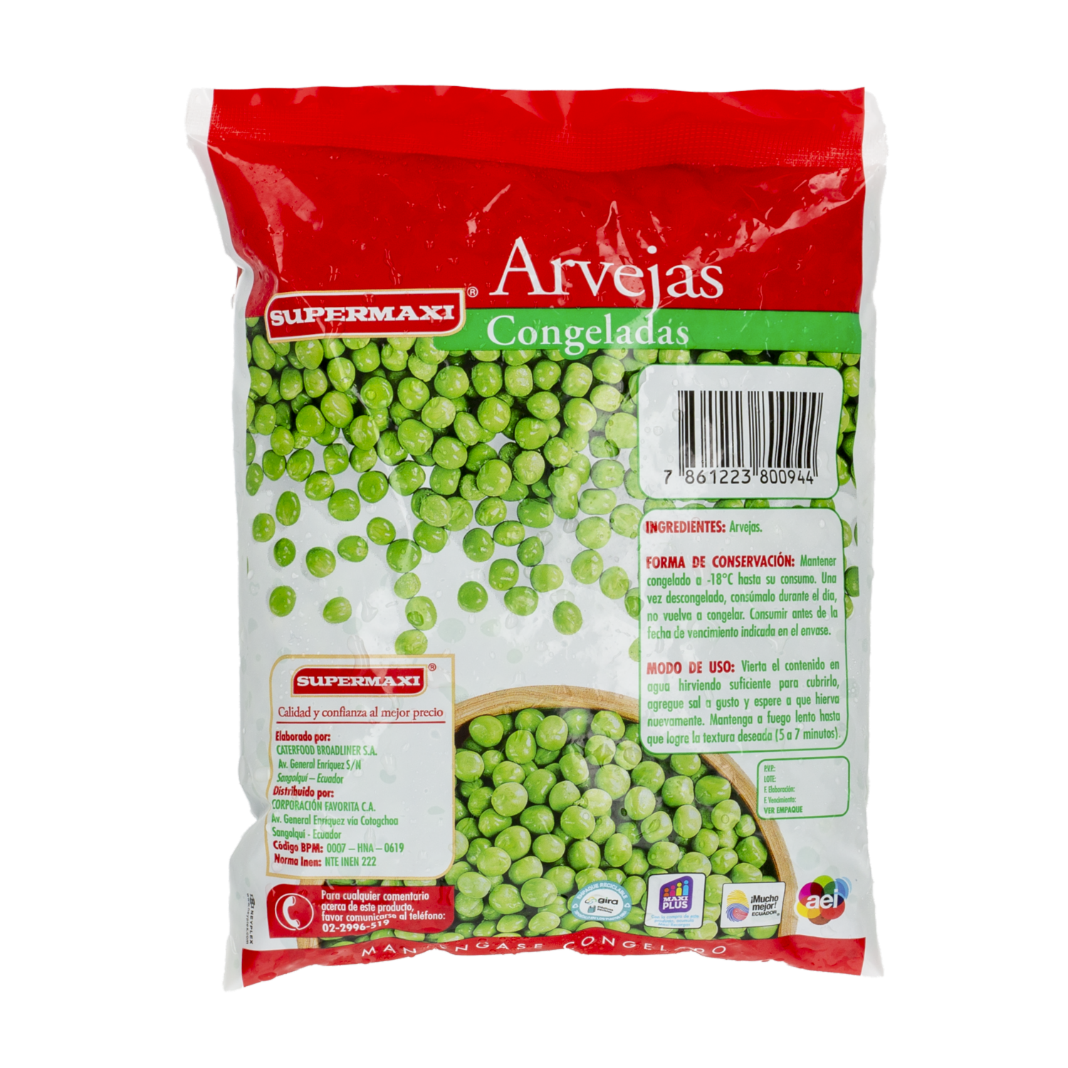 Arvejas Frescas Congeladas SUPERMAXI 500 G