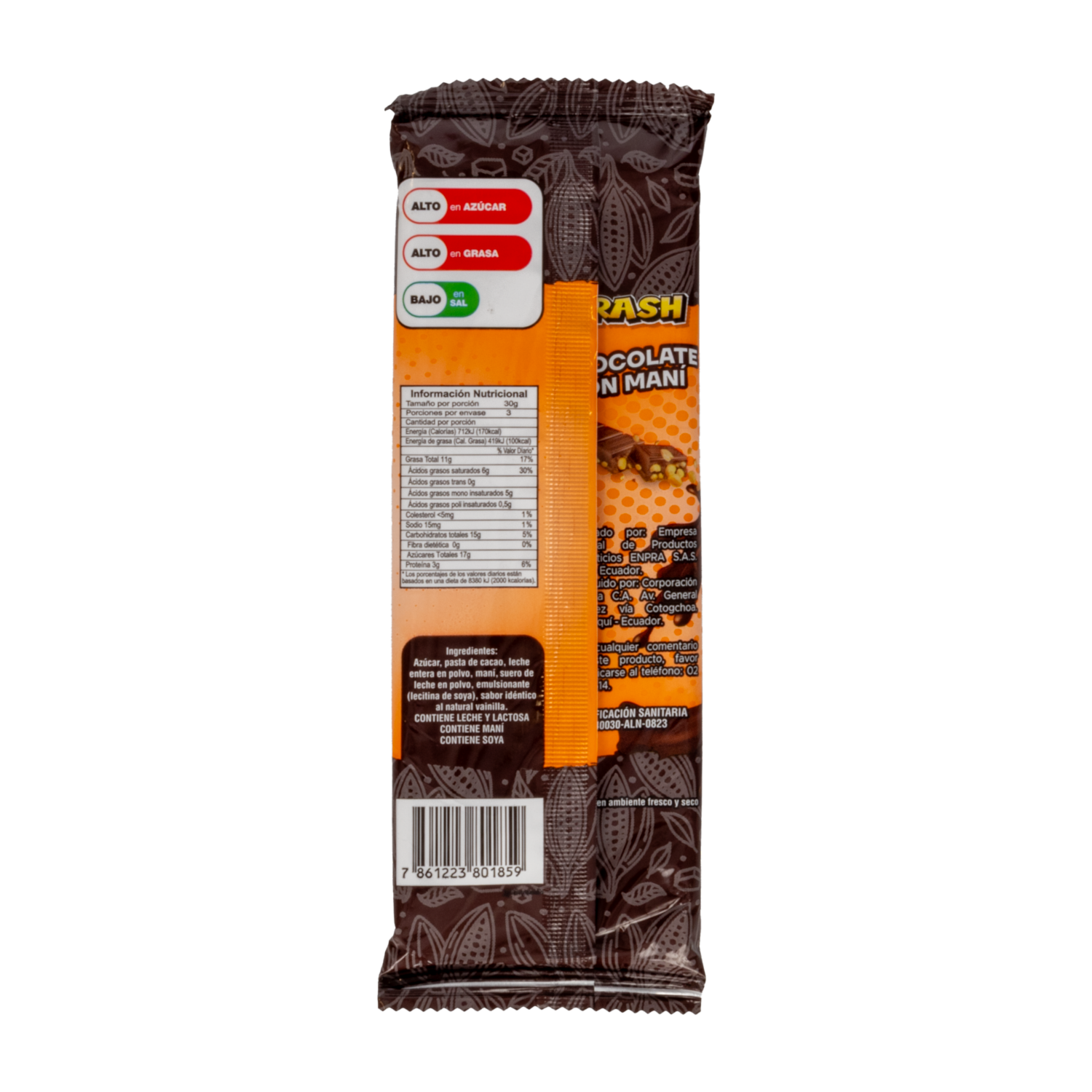 Barra De Chocolate Con Maní KRASH 100 G