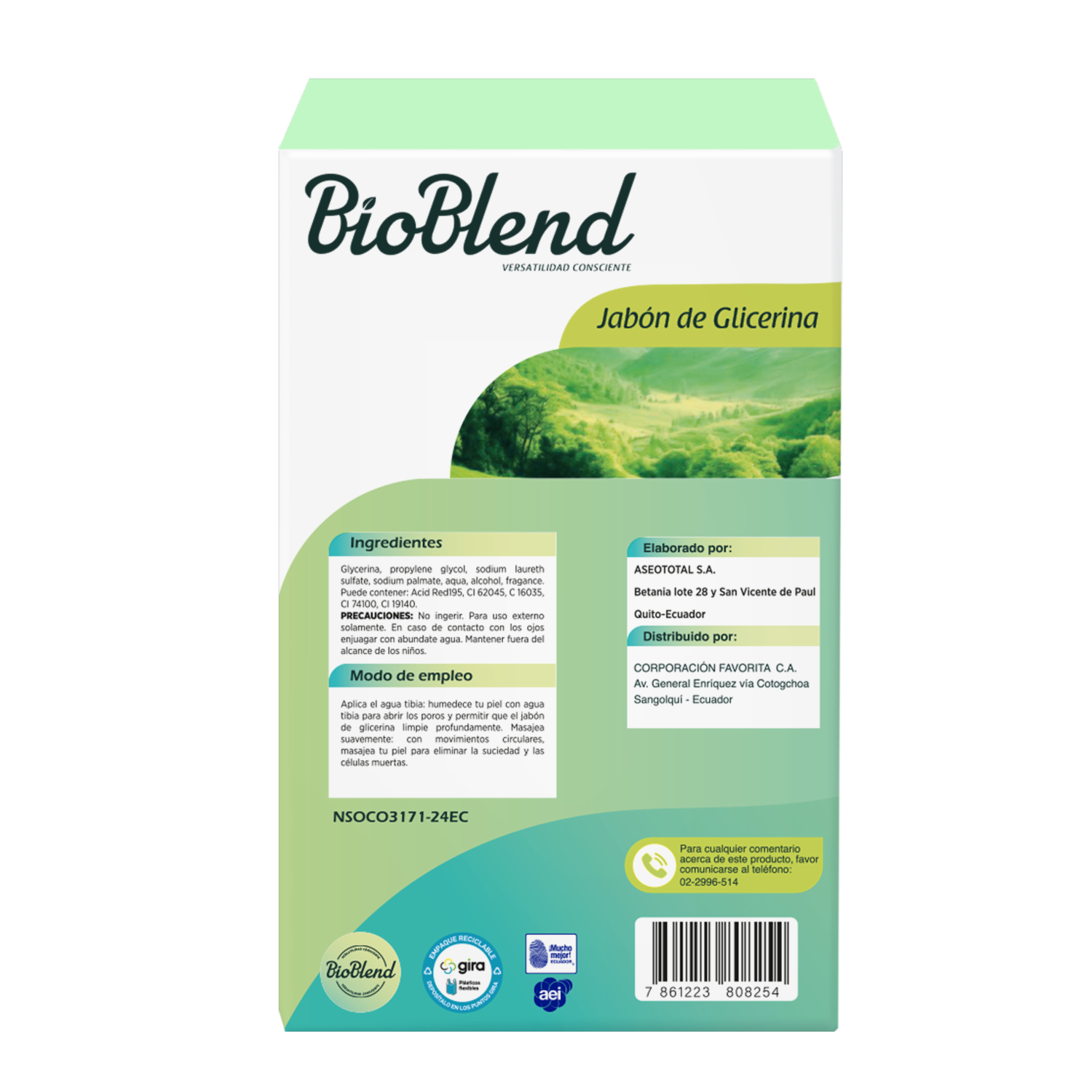 Jabón En Barra Con Glicerina Surtido BIO BLEND 3 X 110 G