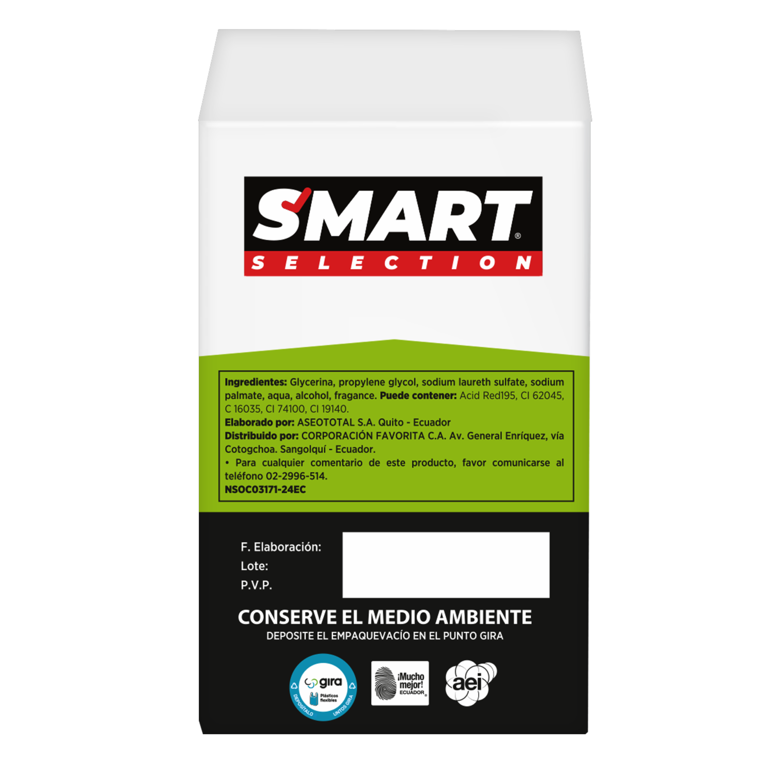 Jabón En Barra De Glicerina Manzana, Naranja Y Frutos Rojos SMART SELECTION 6 X 110 G