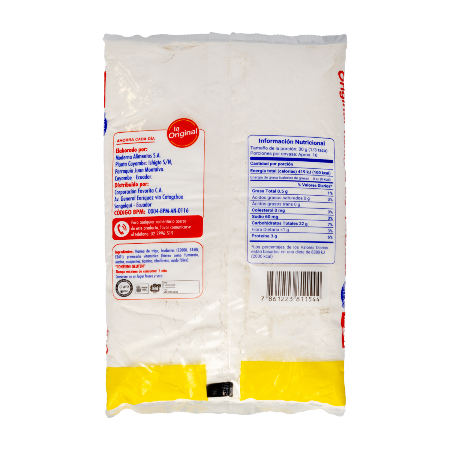Harina De Trigo Con Polvo De Hornear LA ORIGINAL 500 G
