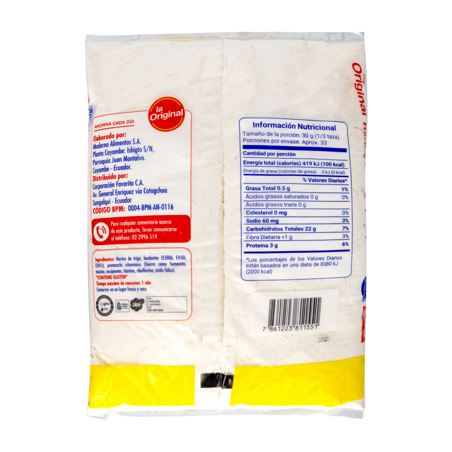 Harina De Trigo Con Polvo De Hornear LA ORIGINAL 1000 G