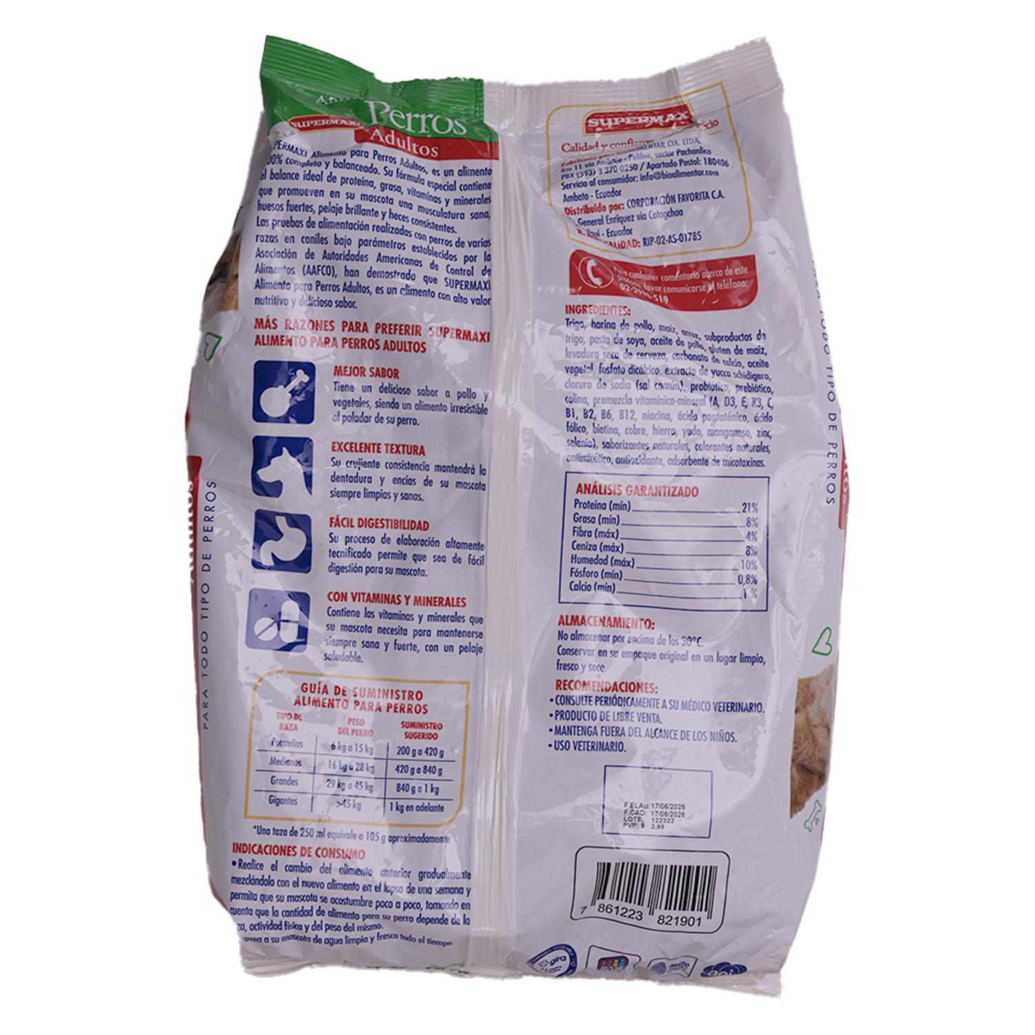 Alimento Para Perros Adulto Sabor A Pollo SUPERMAXI 2 Kg