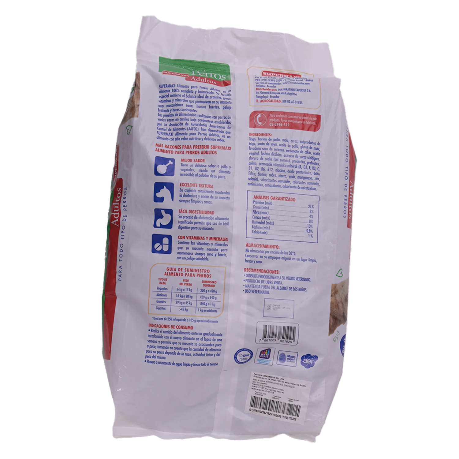 Alimento Para Perros Adulto Sabor A Pollo SUPERMAXI 9 Kg