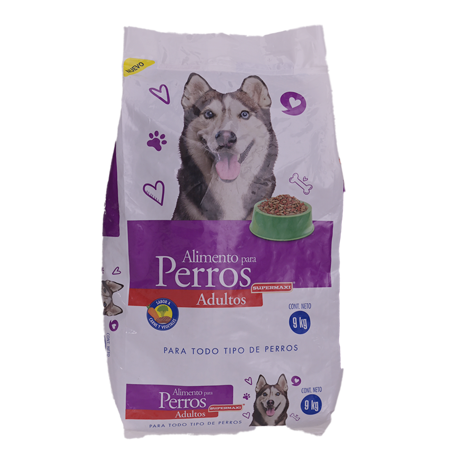 Alimento Para Perros Adulto Sabor Carne Y Vegetales SUPERMAXI 9 Kg