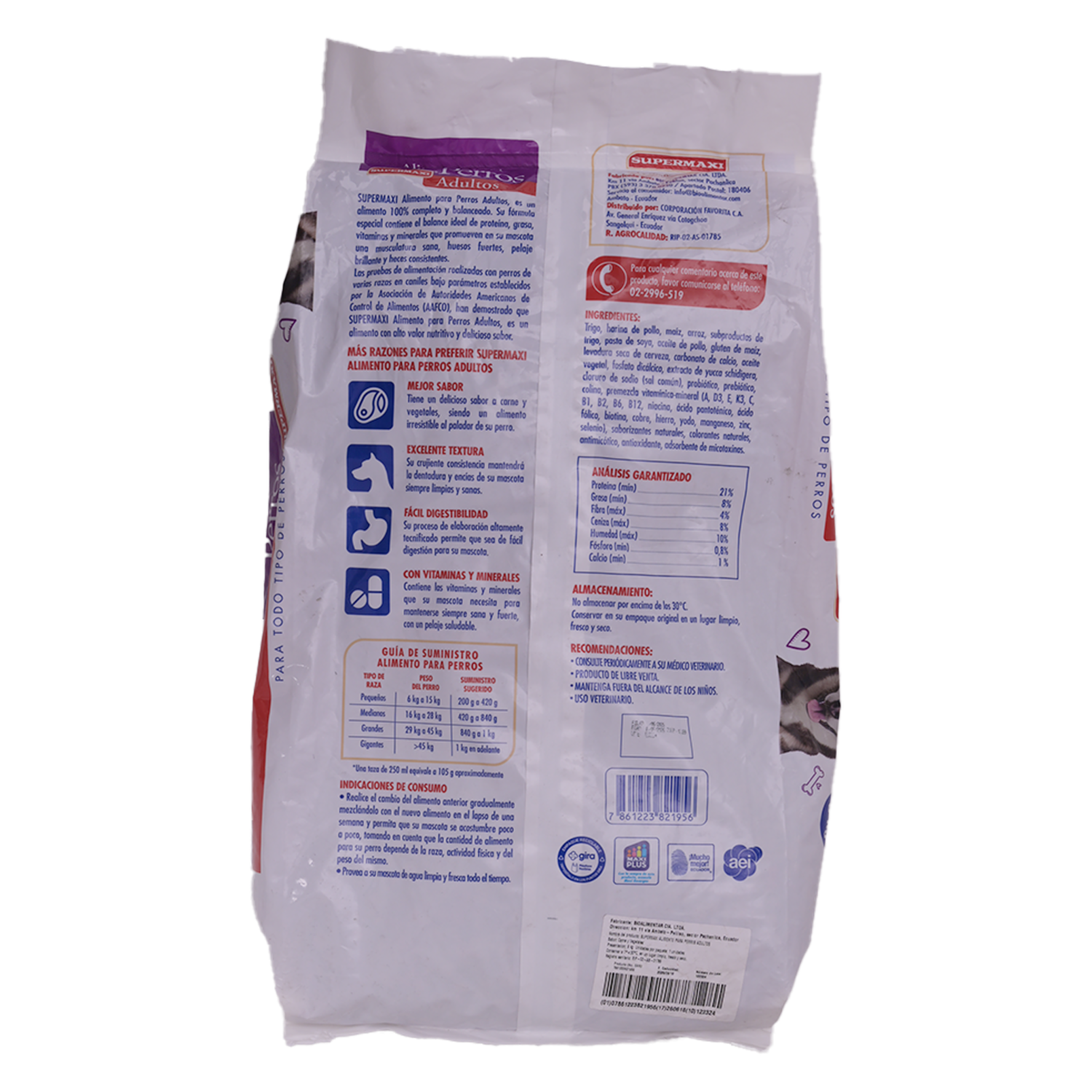 Alimento Para Perros Adulto Sabor Carne Y Vegetales SUPERMAXI 9 Kg