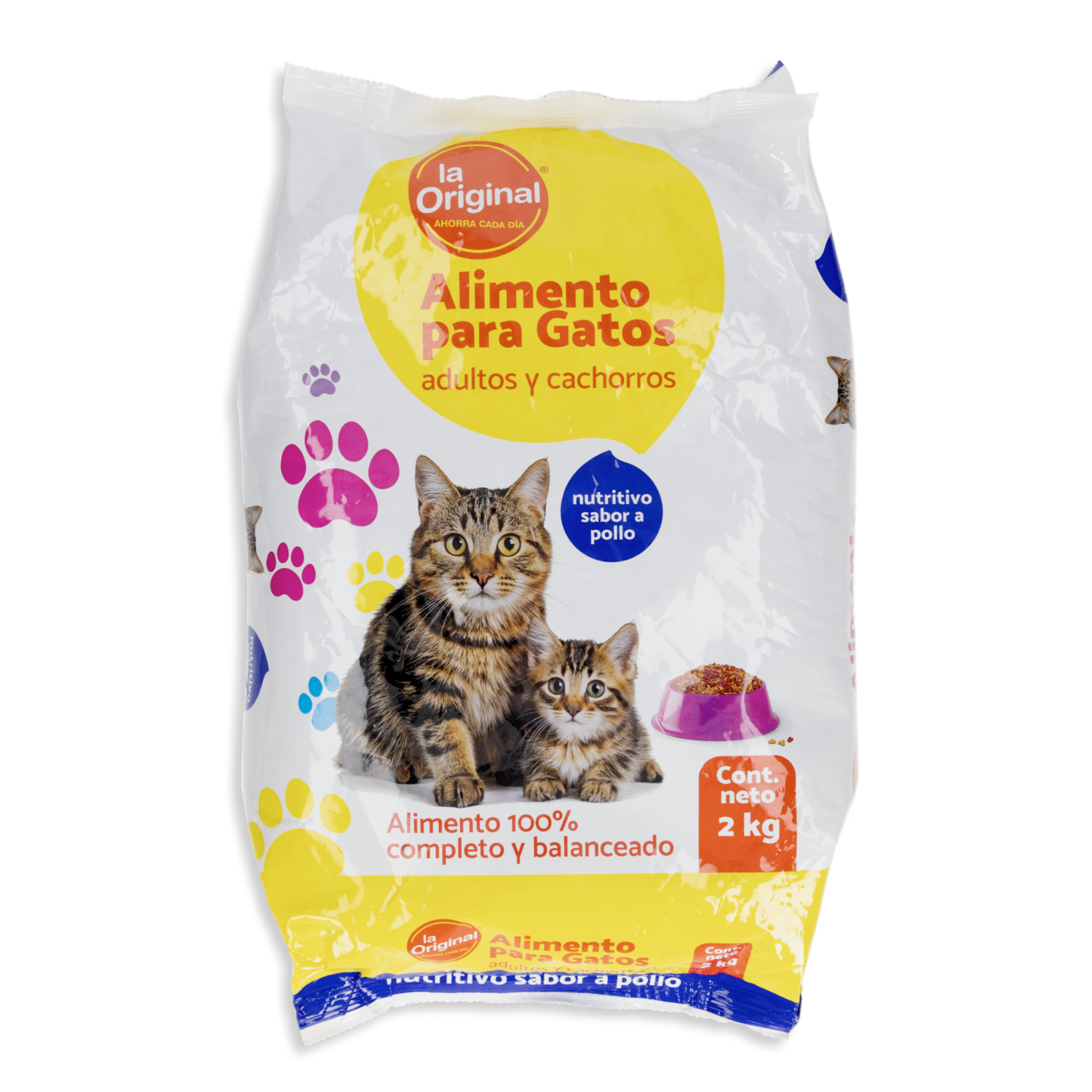 Alimento Para Gatitos Cachorros Y Adultos Sabor A Pollo LA ORIGINAL 2 Kg