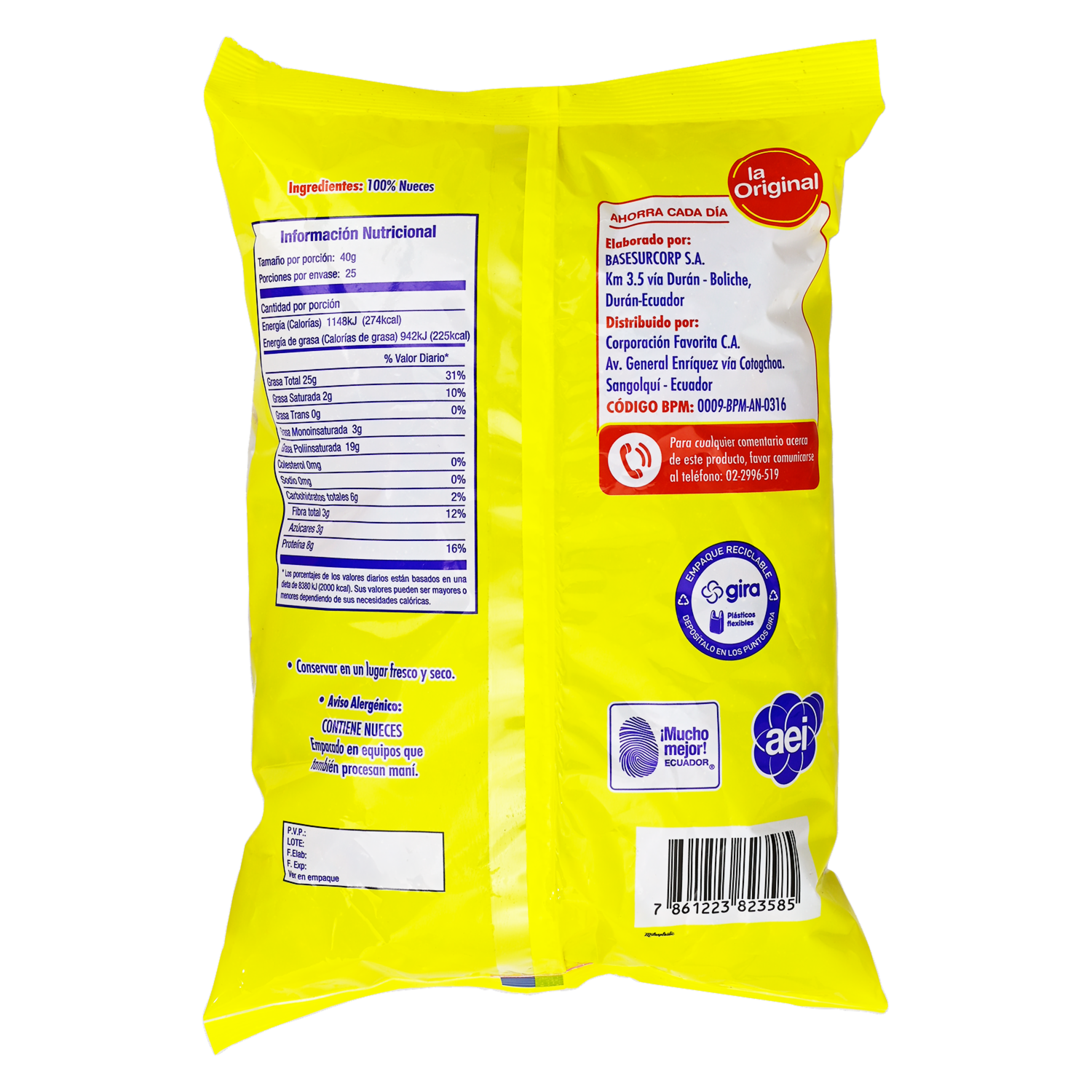 Nueces 100% Natural LA ORIGINAL 1000 G