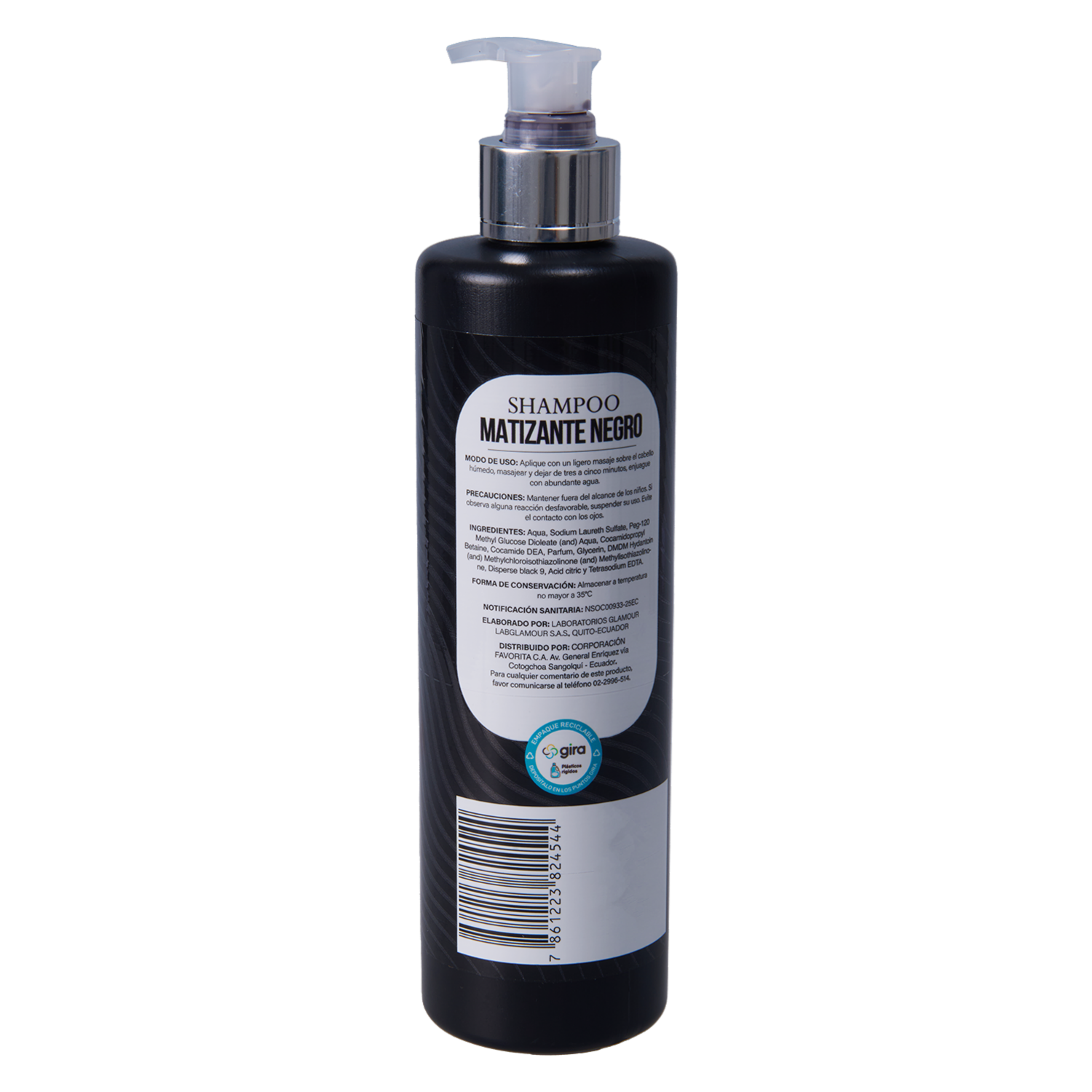 Shampoo De Cabello Matizante Negro Para Cabellos Negros GAMA 400 Ml
