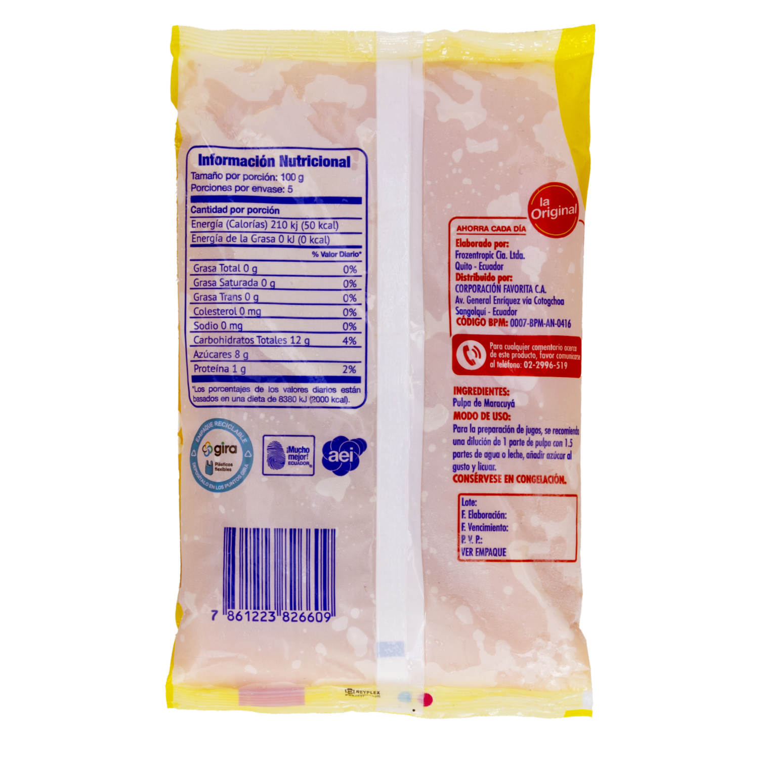 Pulpa De Maracuyá LA ORIGINAL 500 G
