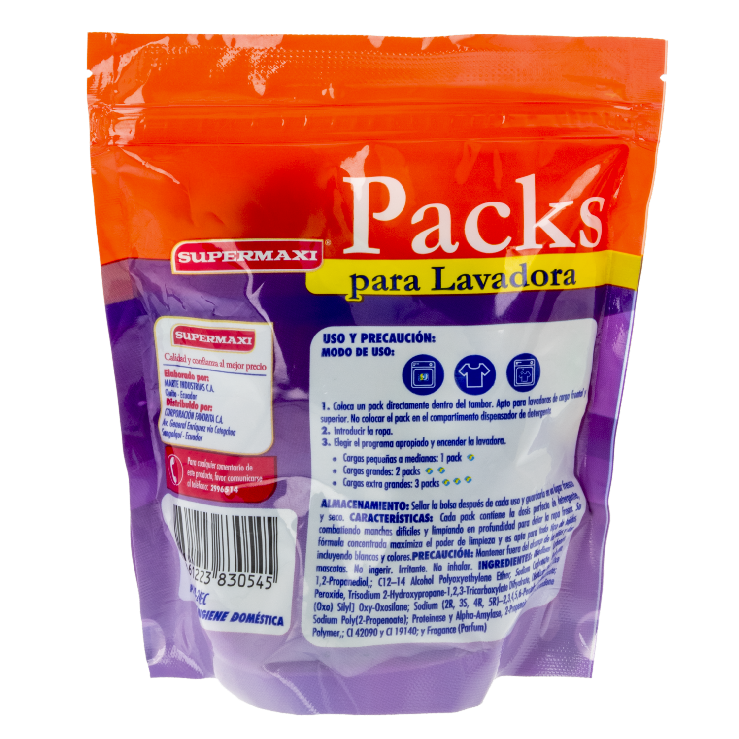 Detergente En Capsulas Para Ropa SUPERMAXI 16 Uds