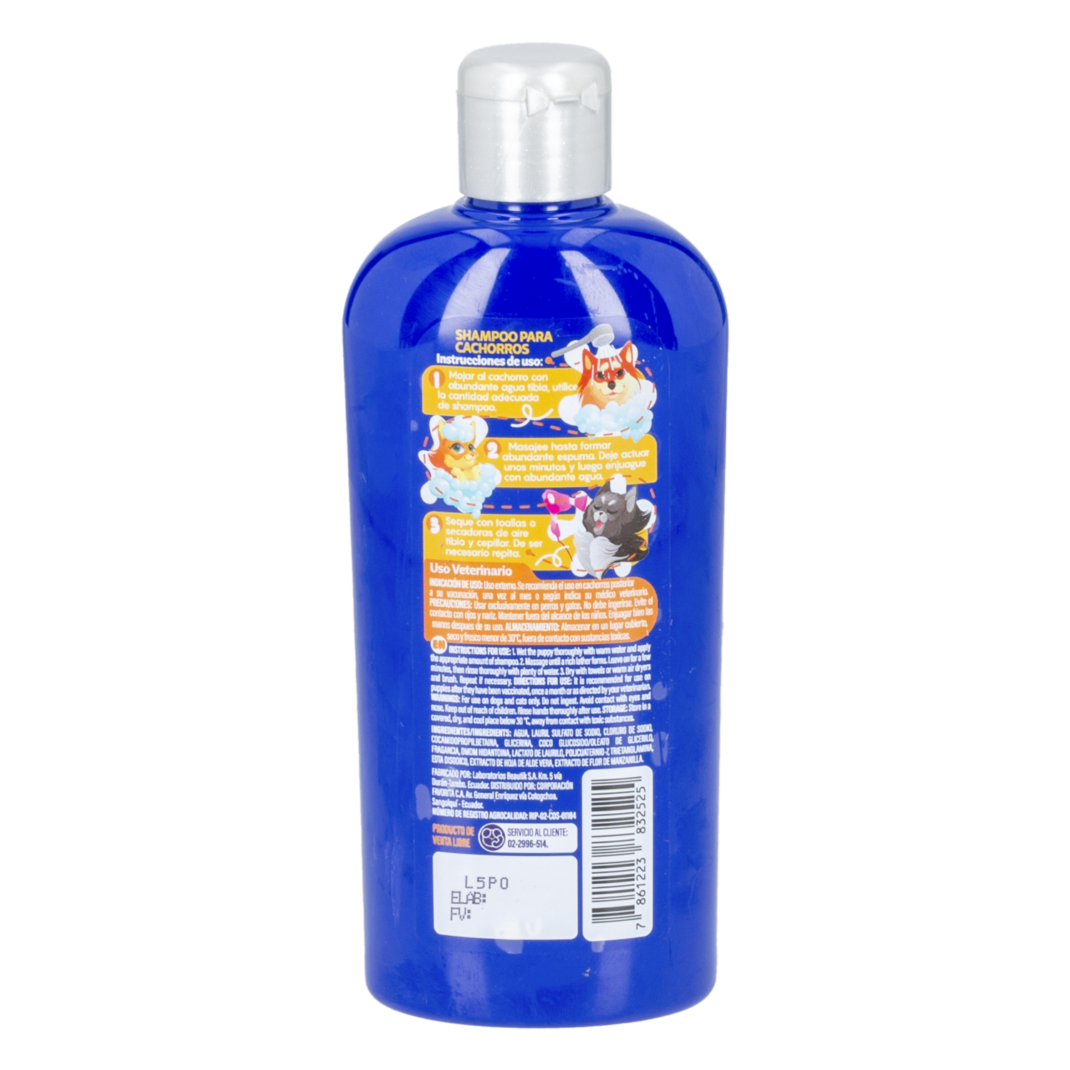 Shampoo Para Mascotas Cachorros PETS LIFE 250 Ml