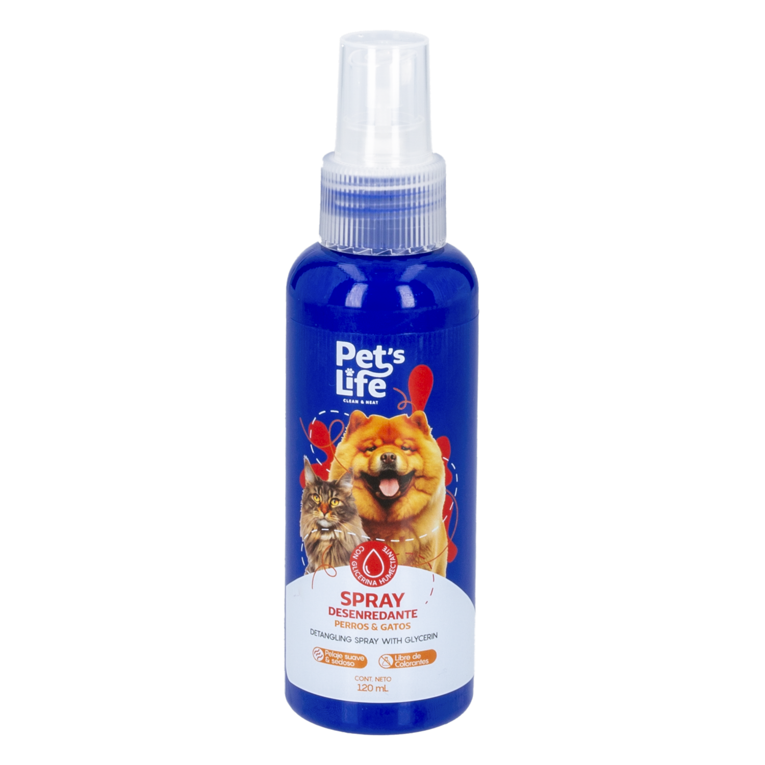 Spray Desenredante Para Perros Y Gatos PETS LIFE 120 Ml