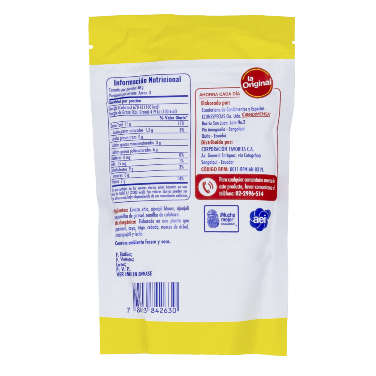 Mix De Semillas Fibra Natural LA ORIGINAL 80 G