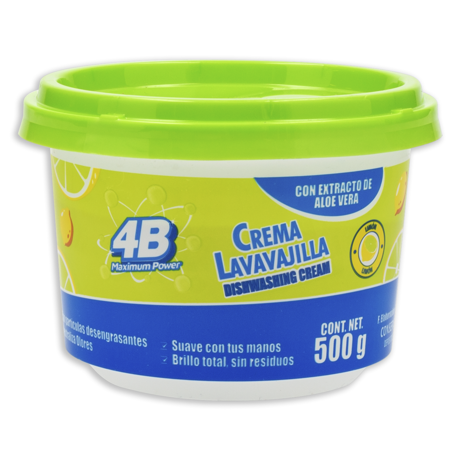 Lavavajillas En Crema Con Extracto De Aloe Vera Maximum Power 4B 500 G
