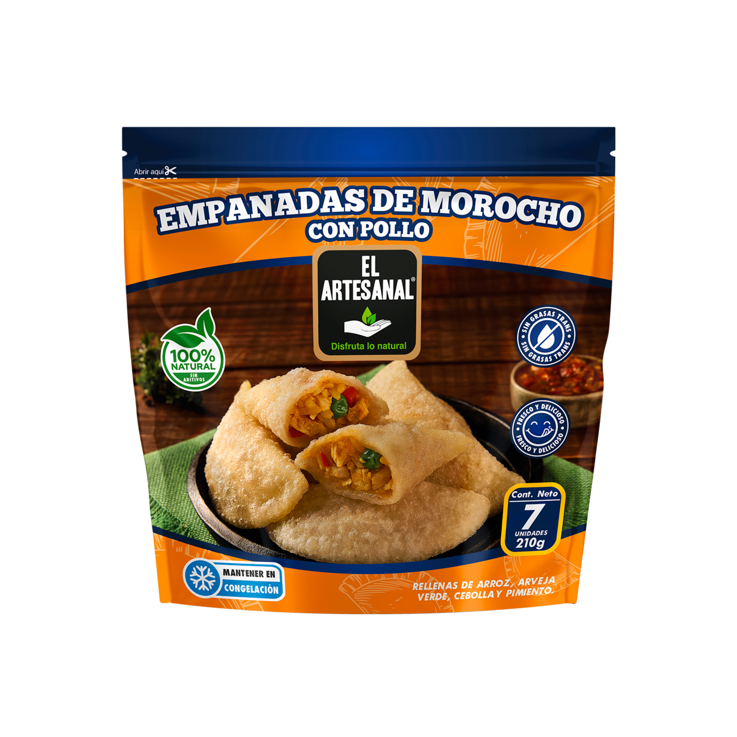 Empanadas De Morocho Con Pollo Congeladas EL ARTESANAL 210 G