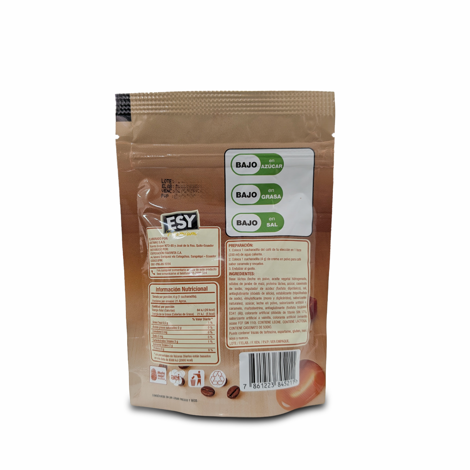 Crema Para Café Sabor Caramelo ESY 85 G