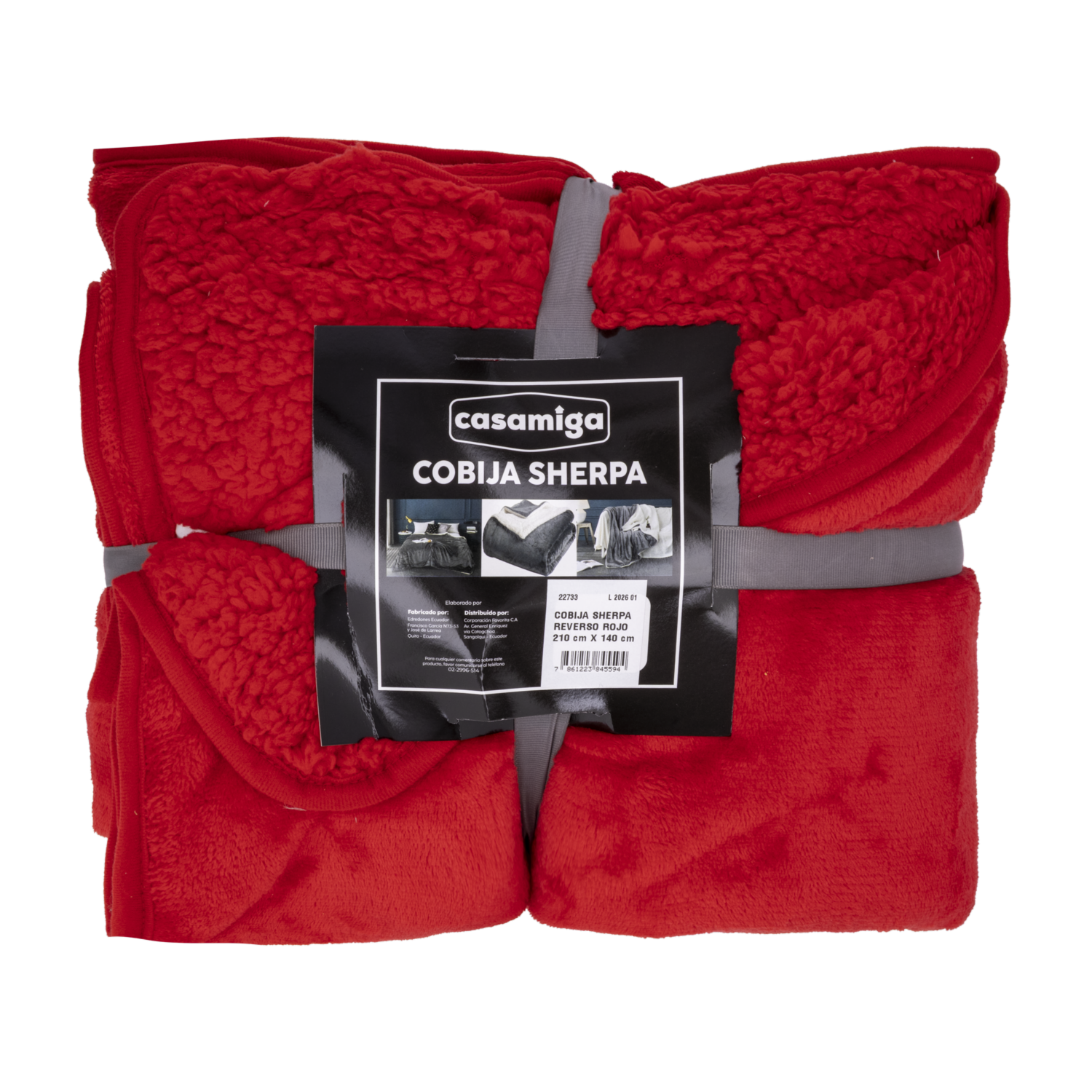 Cobija Sherpa Reverso Rojo CASAMIGA 210X140 Cm