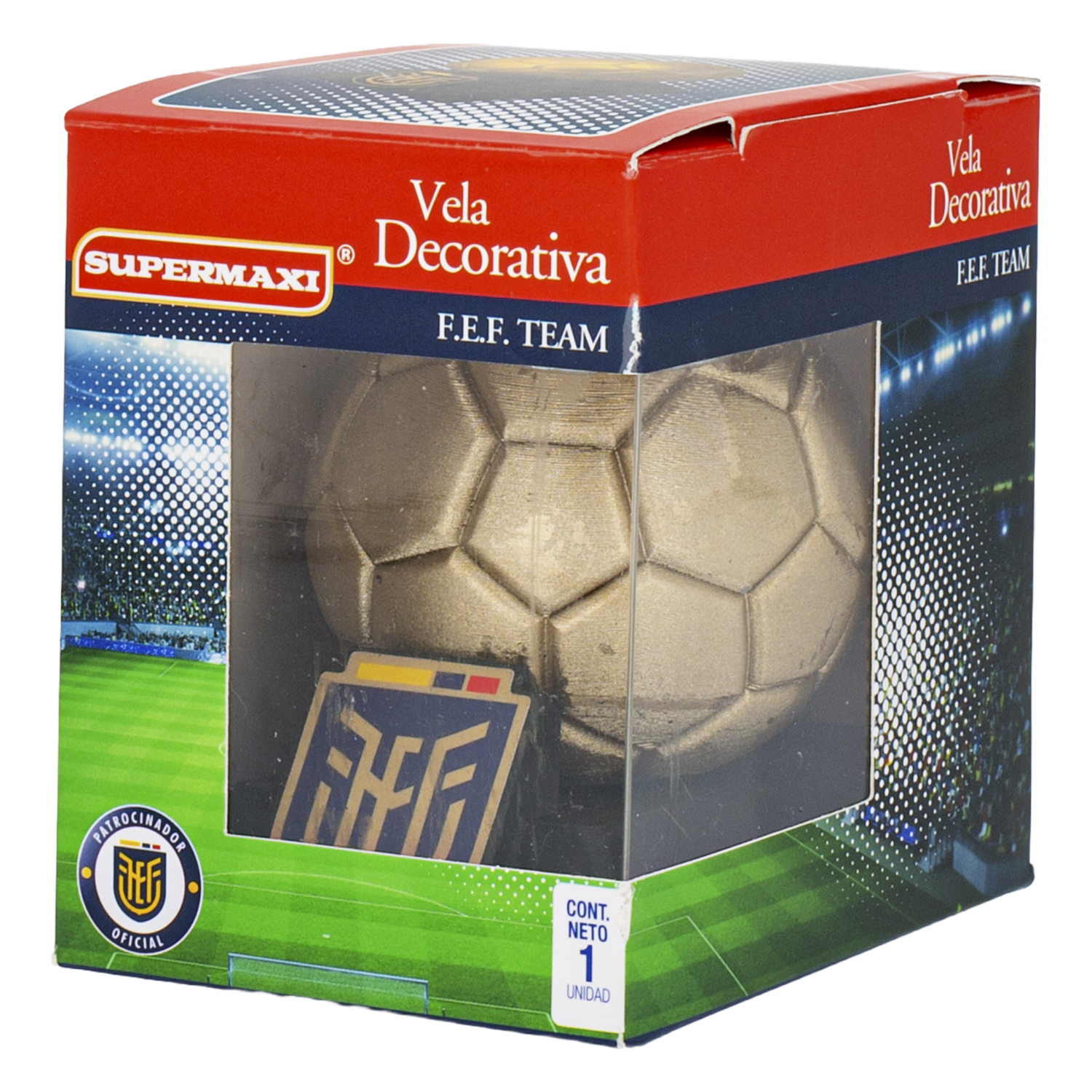 Vela Decorativa Diseño Balón De La FEF SUPERMAXI Unidad