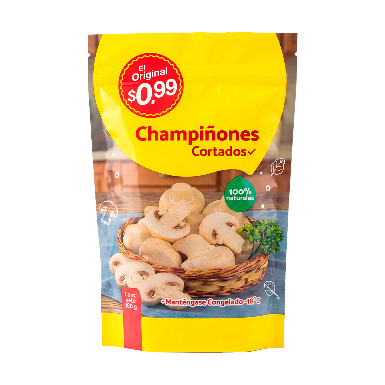Champiñones Cortados Congelados LA ORIGINAL 180 Gr
