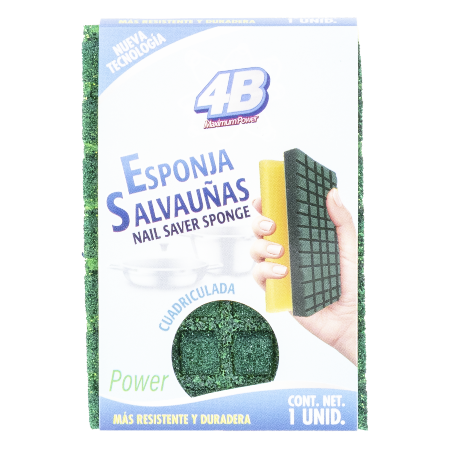 Esponja Lavavajillas Salva Uñas Cuadriculada 4B Unidad