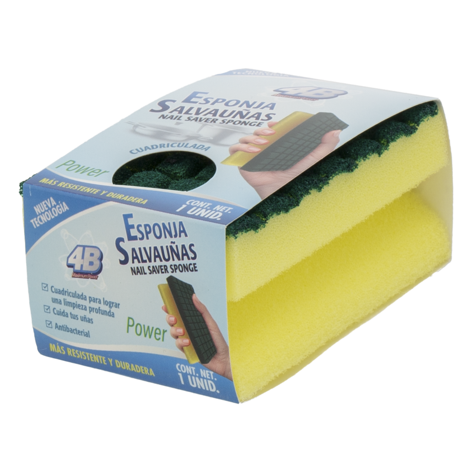 Esponja Lavavajillas Salva Uñas Cuadriculada 4B Unidad