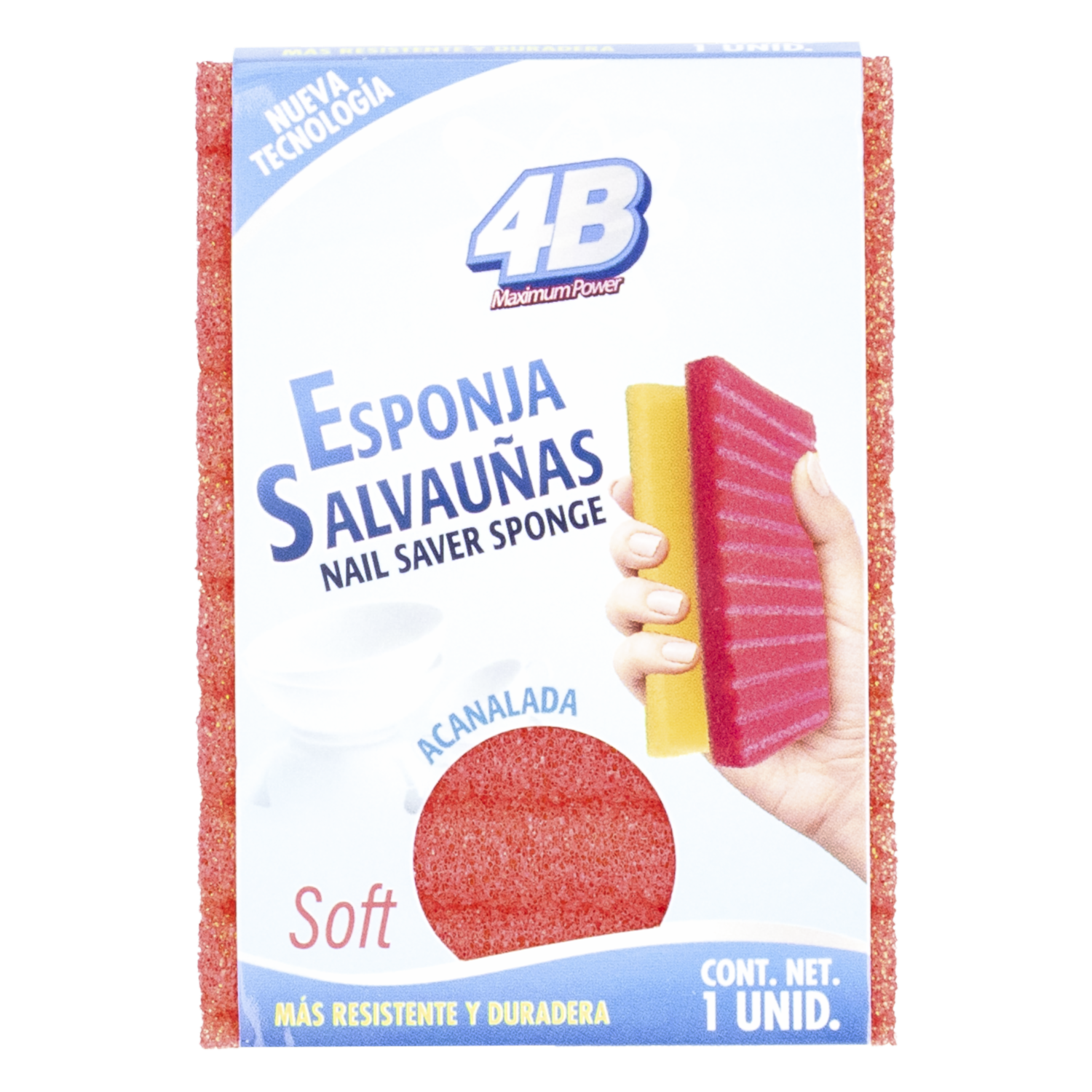 Esponja Lavavajillas Salva Uñas Suave 4B Unidad