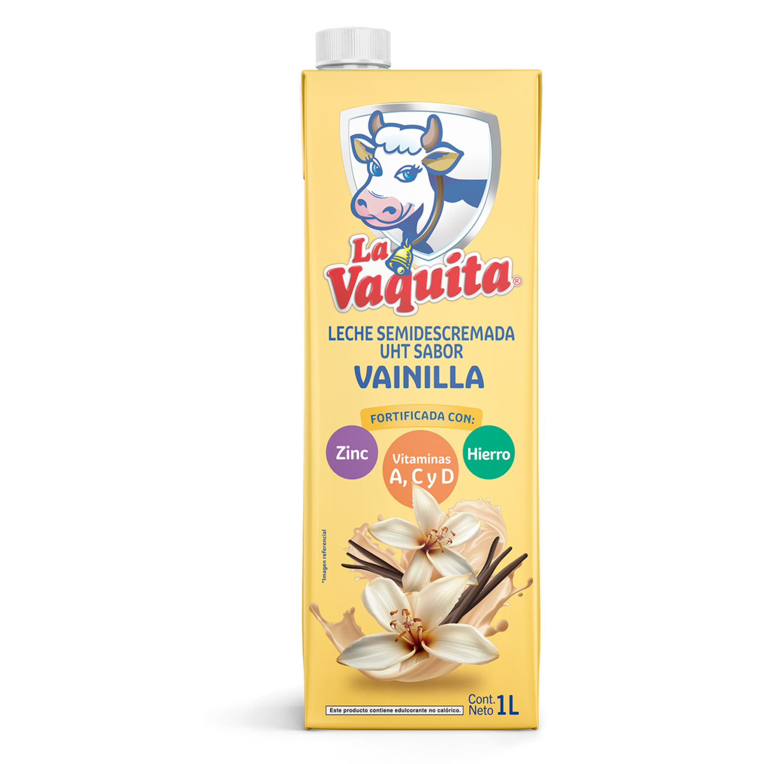 Leche Saborizada Semidescremada Sabor Vainilla LA VAQUITA 1 L