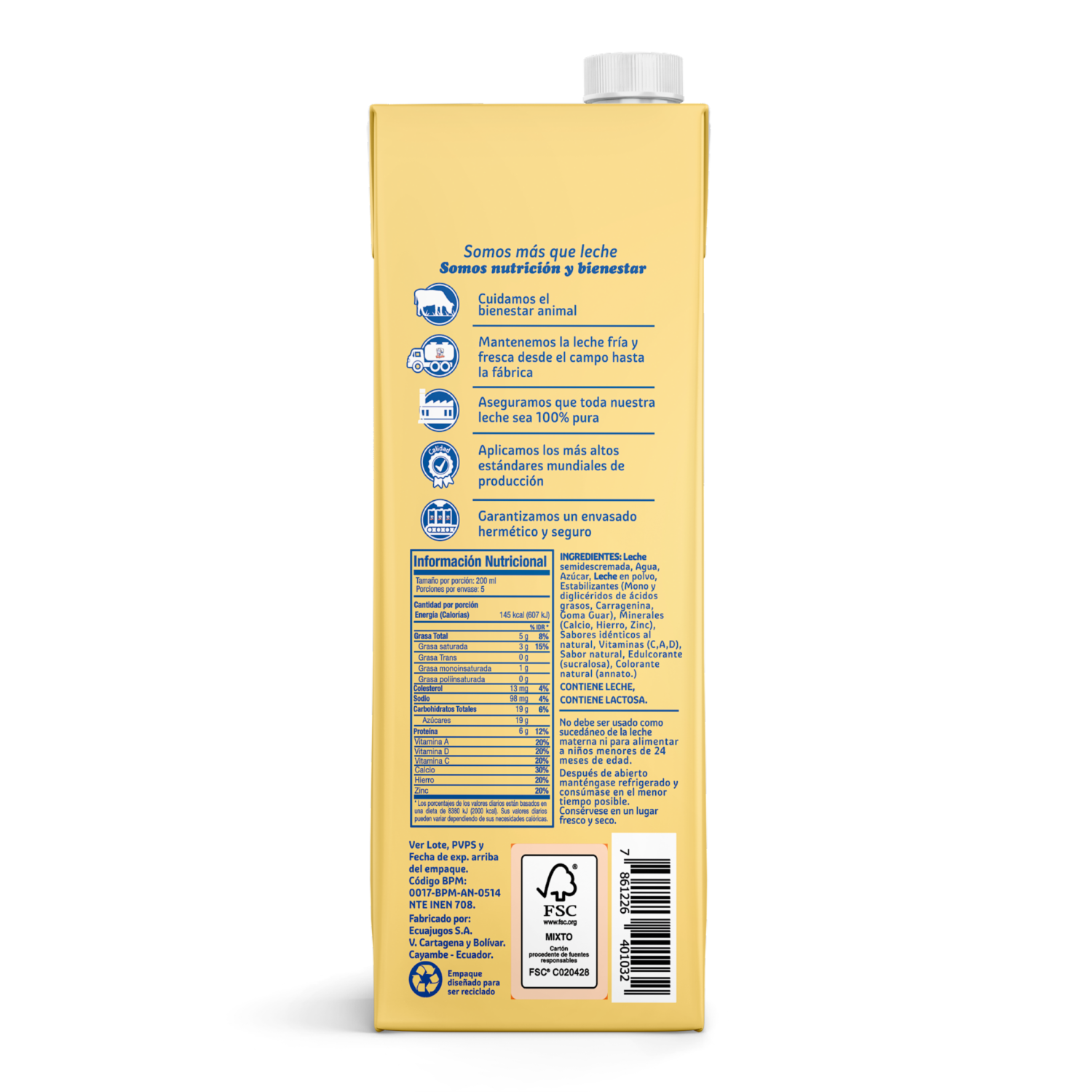 Leche Saborizada Vainilla LA VAQUITA 1000 Ml