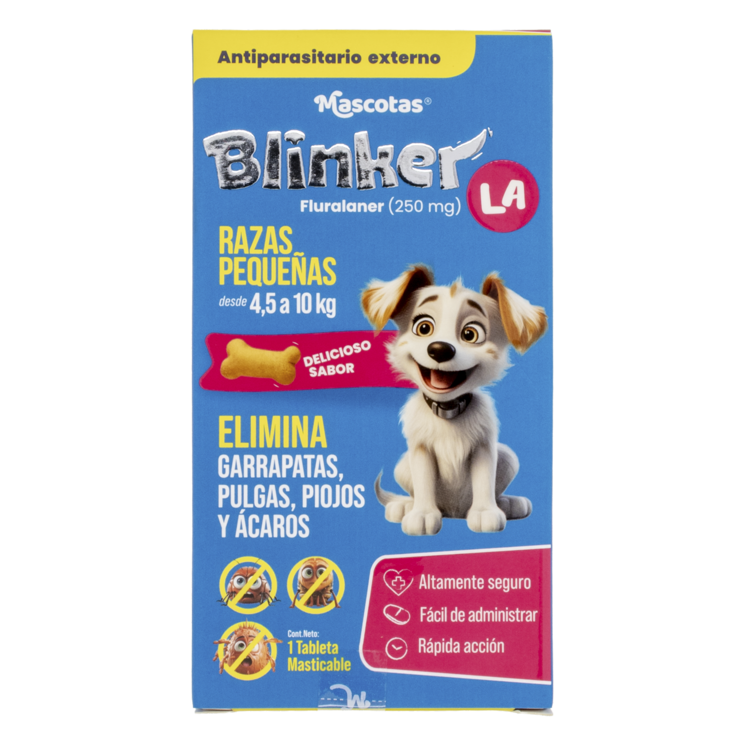 Antiparasitario Para Perros Externo Razas Pequeñas De 4,5-10Kg BLINKER 250 Mg