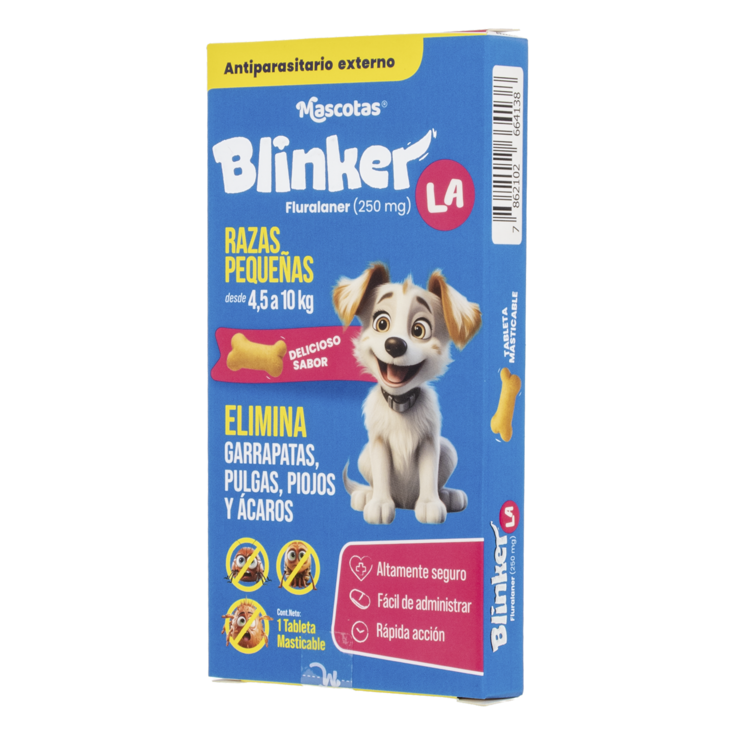 Antiparasitario Para Perros Externo Razas Pequeñas De 4,5-10Kg BLINKER 250 Mg