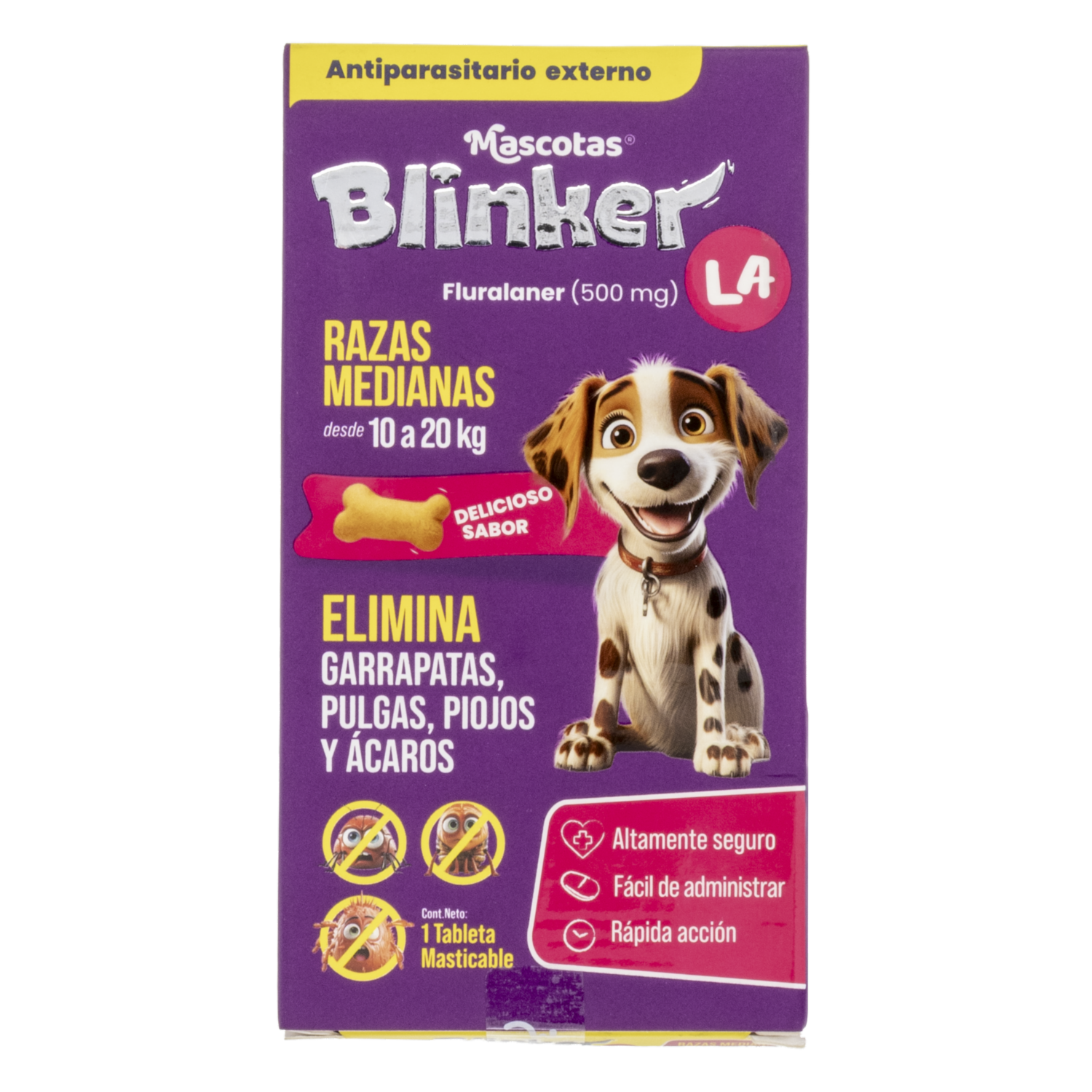 Antiparasitario Para Perros Externo Razas Medianas De 10-20Kg BLINKER 500 Mg