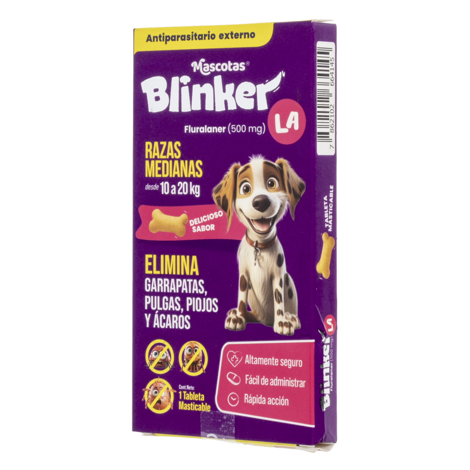 Antiparasitario Para Perros Externo Razas Medianas De 10-20Kg BLINKER 500 Mg