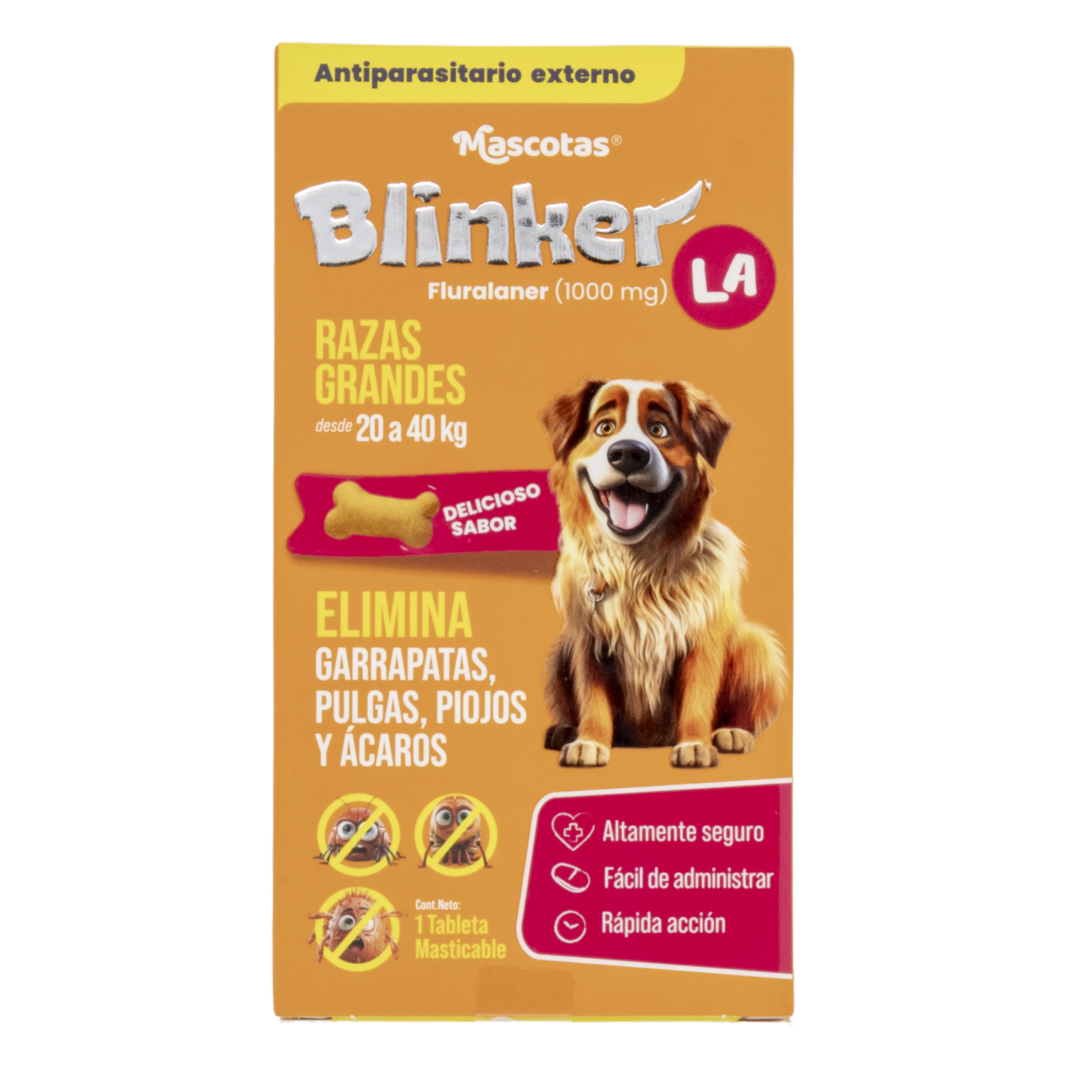 Antiparasitario Para Perros Externo Razas Grandes De 20-40Kg BLINKER 1000 Mg