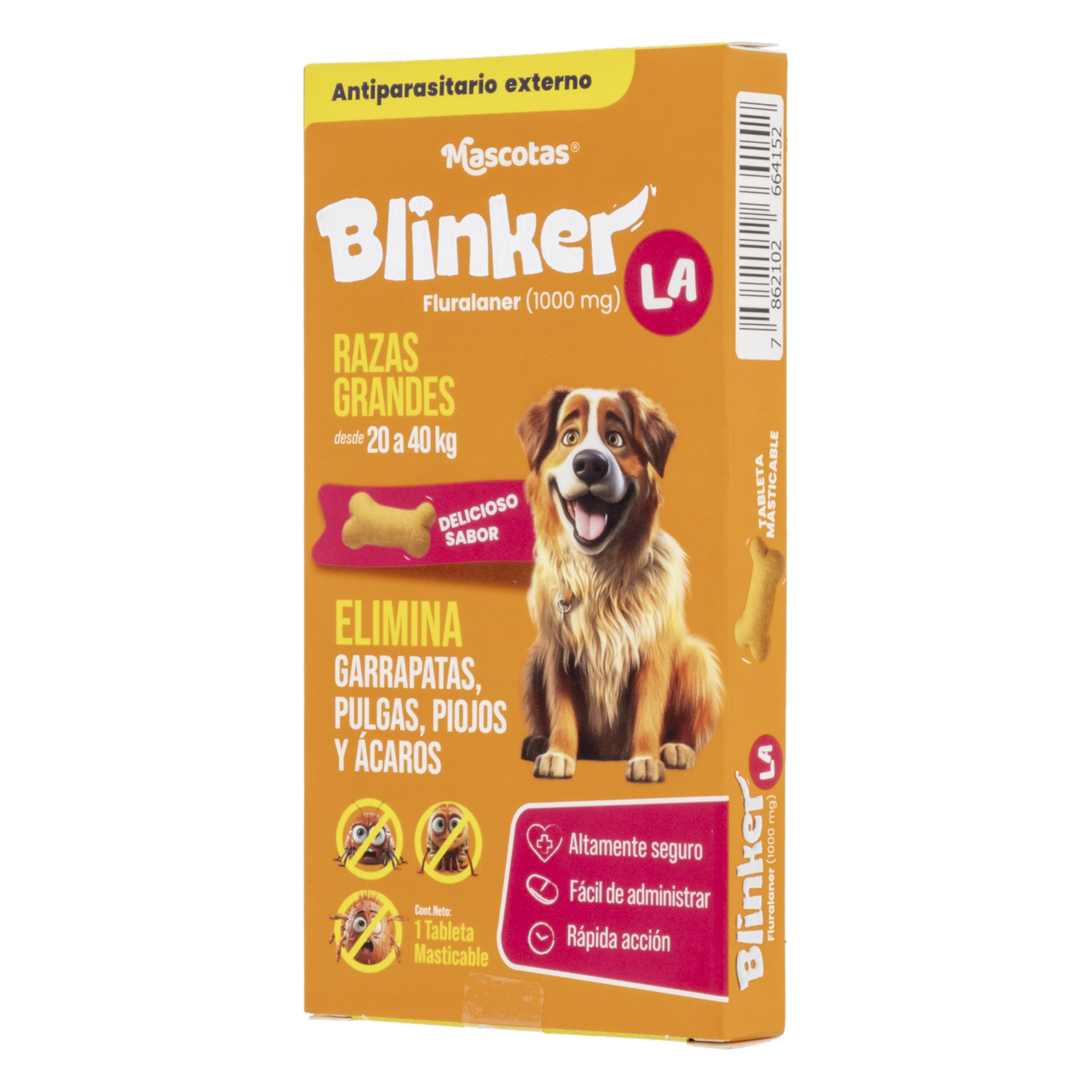 Antiparasitario Para Perros Externo Razas Grandes De 20-40Kg BLINKER 1000 Mg