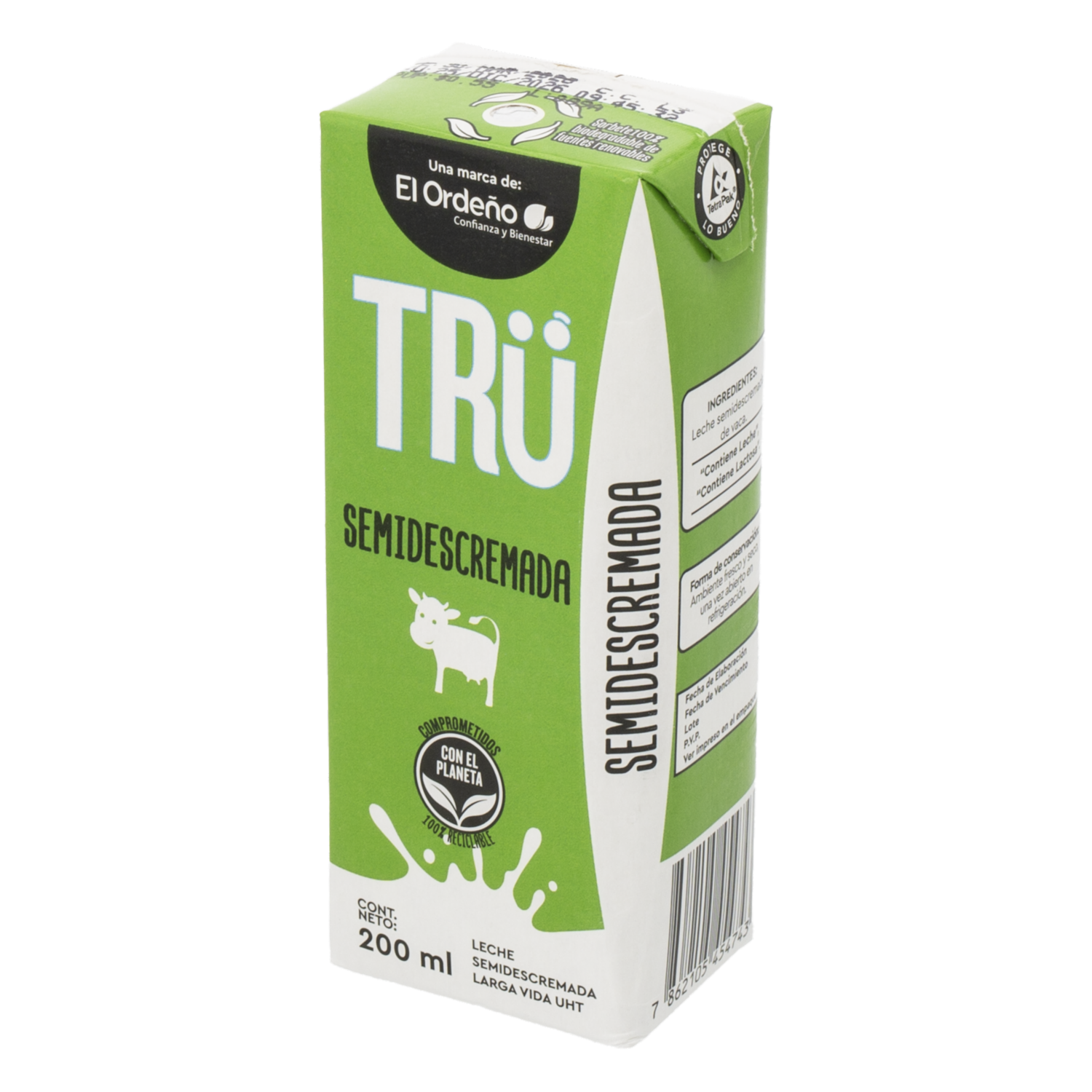 Leche Semidescremada Larga Vida TRÜ 200 ml